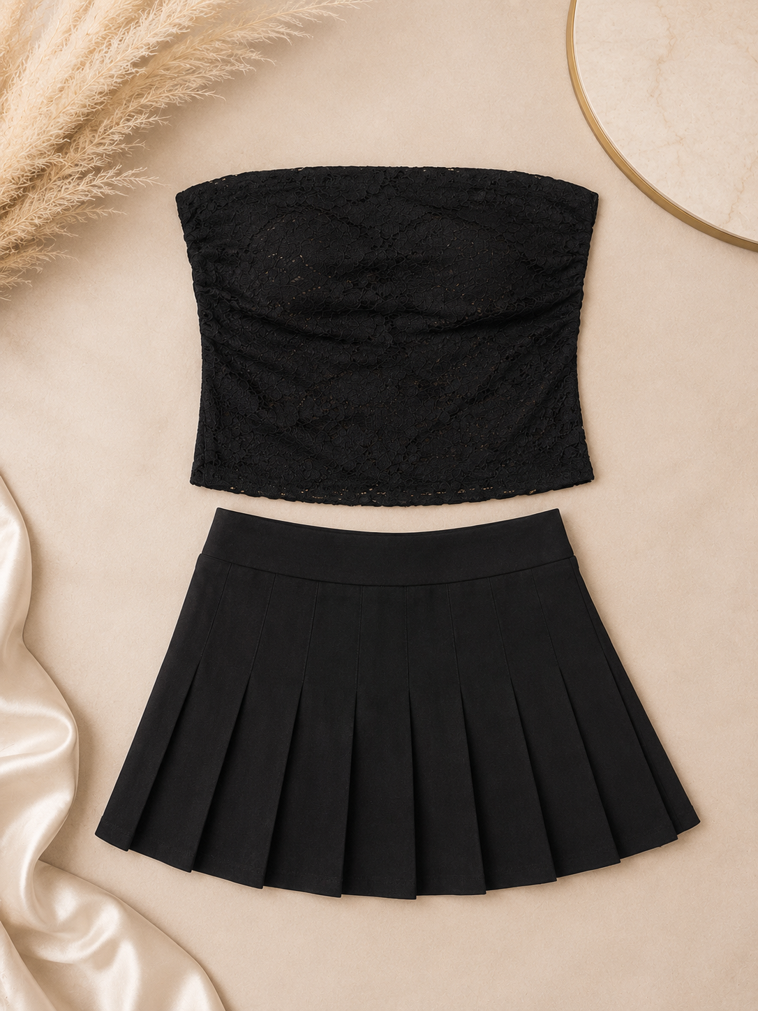 Grand Slam Plus Size Black Pleated Tennis Skirt