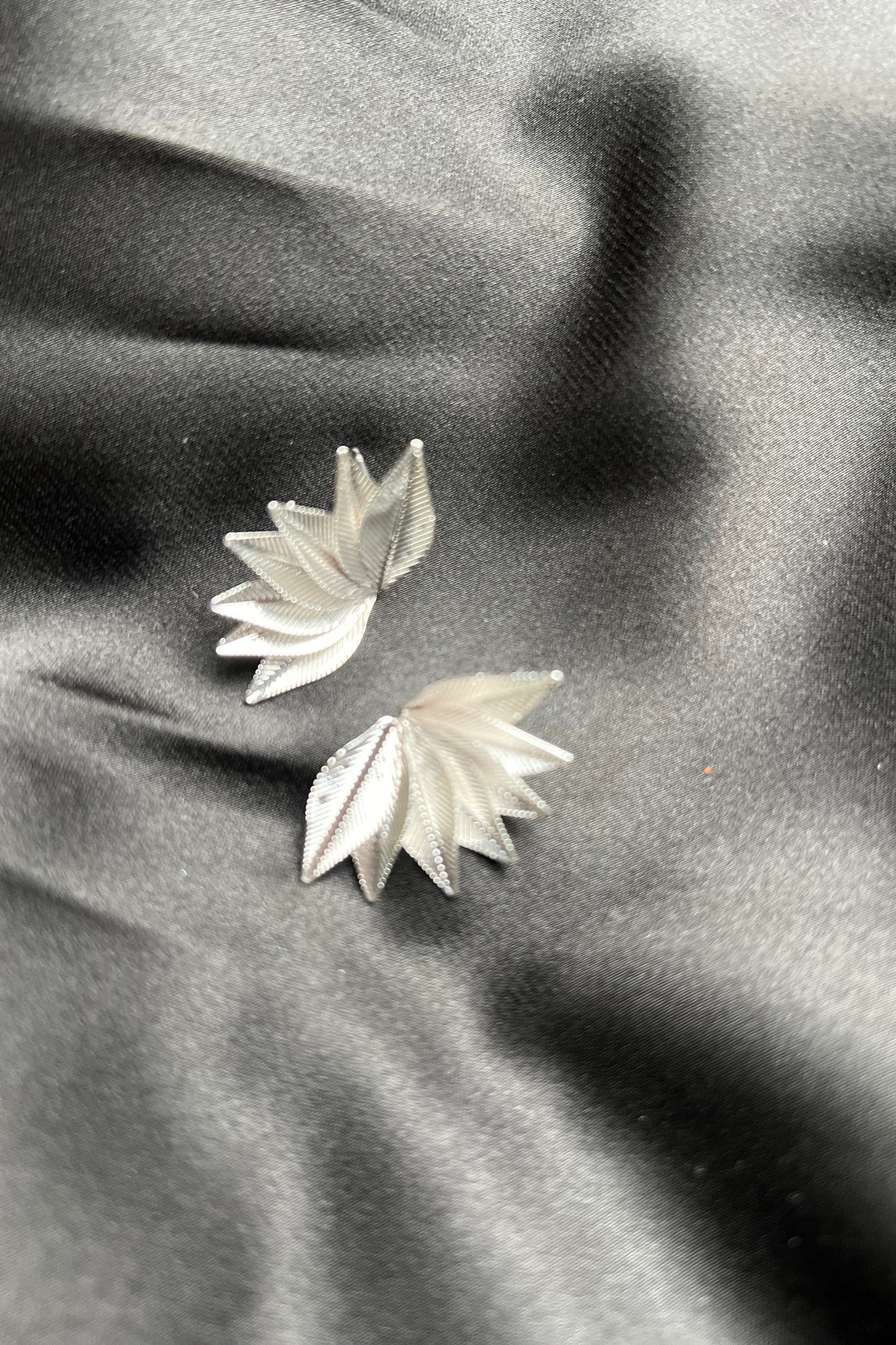 Silver Fans Fashion Earrings