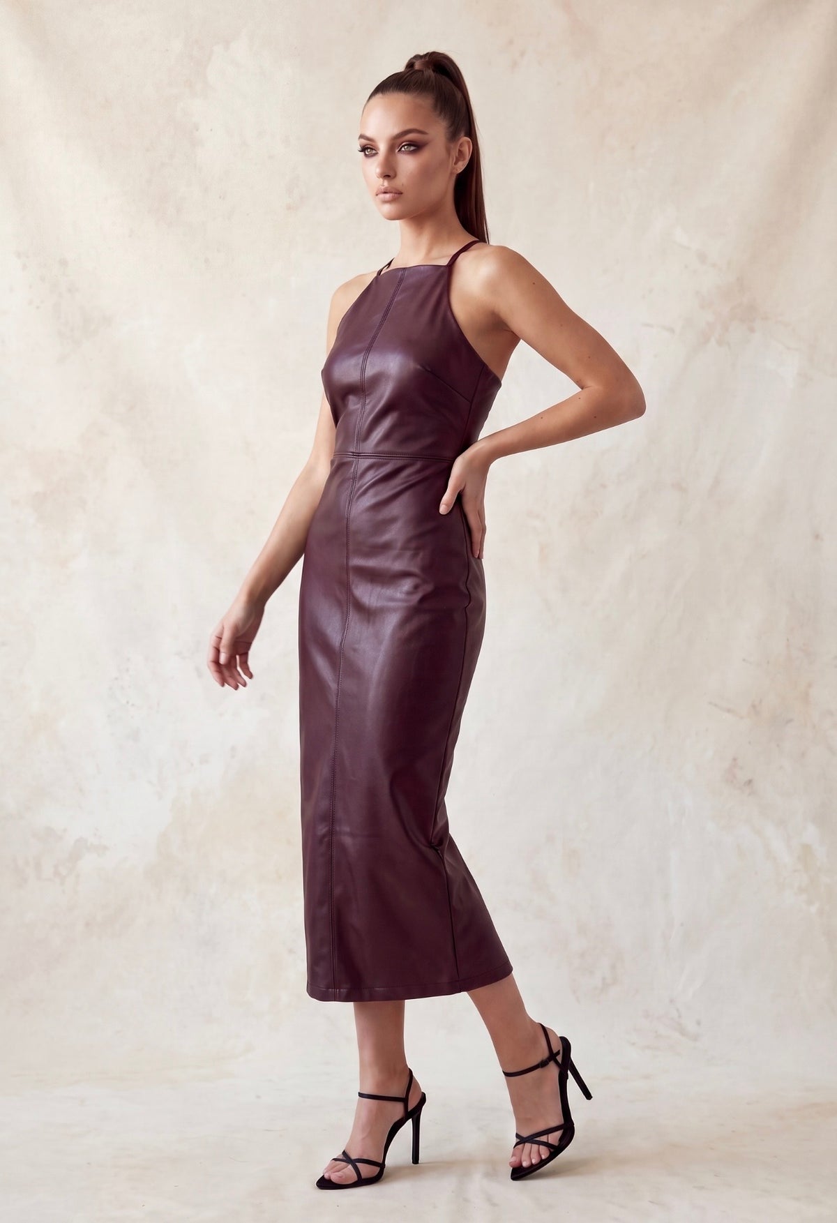 Sweet Siren’s Song Plum MIDI Dress: Posh Adara