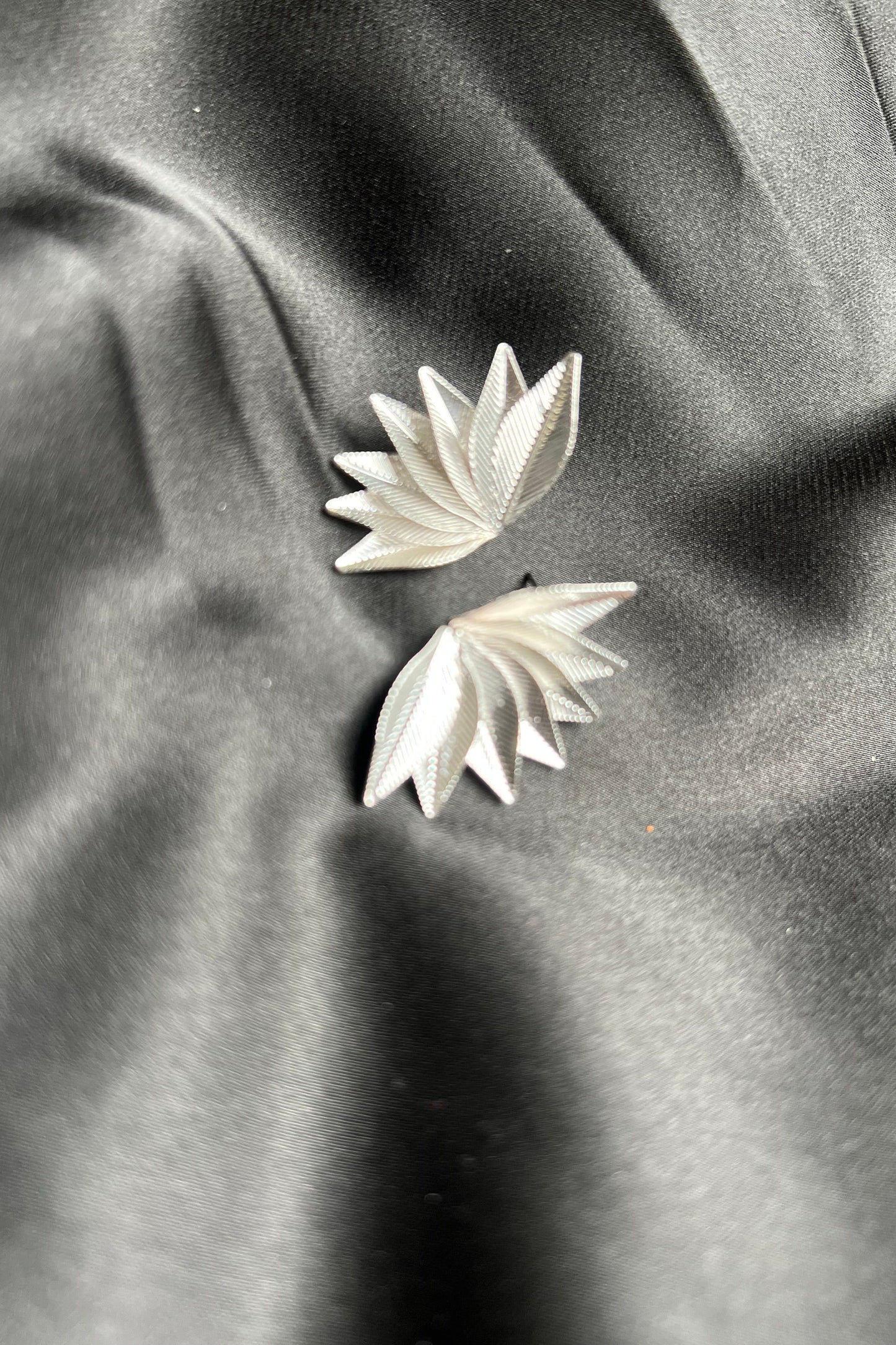 Silver Fans Fashion Earrings
