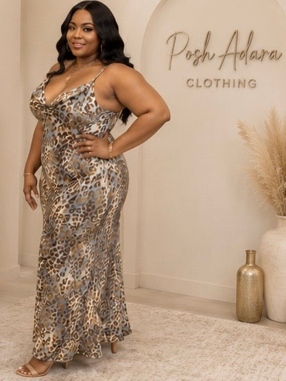 Wild & Wonderful Cheetah Print Plus Size Slip Dress