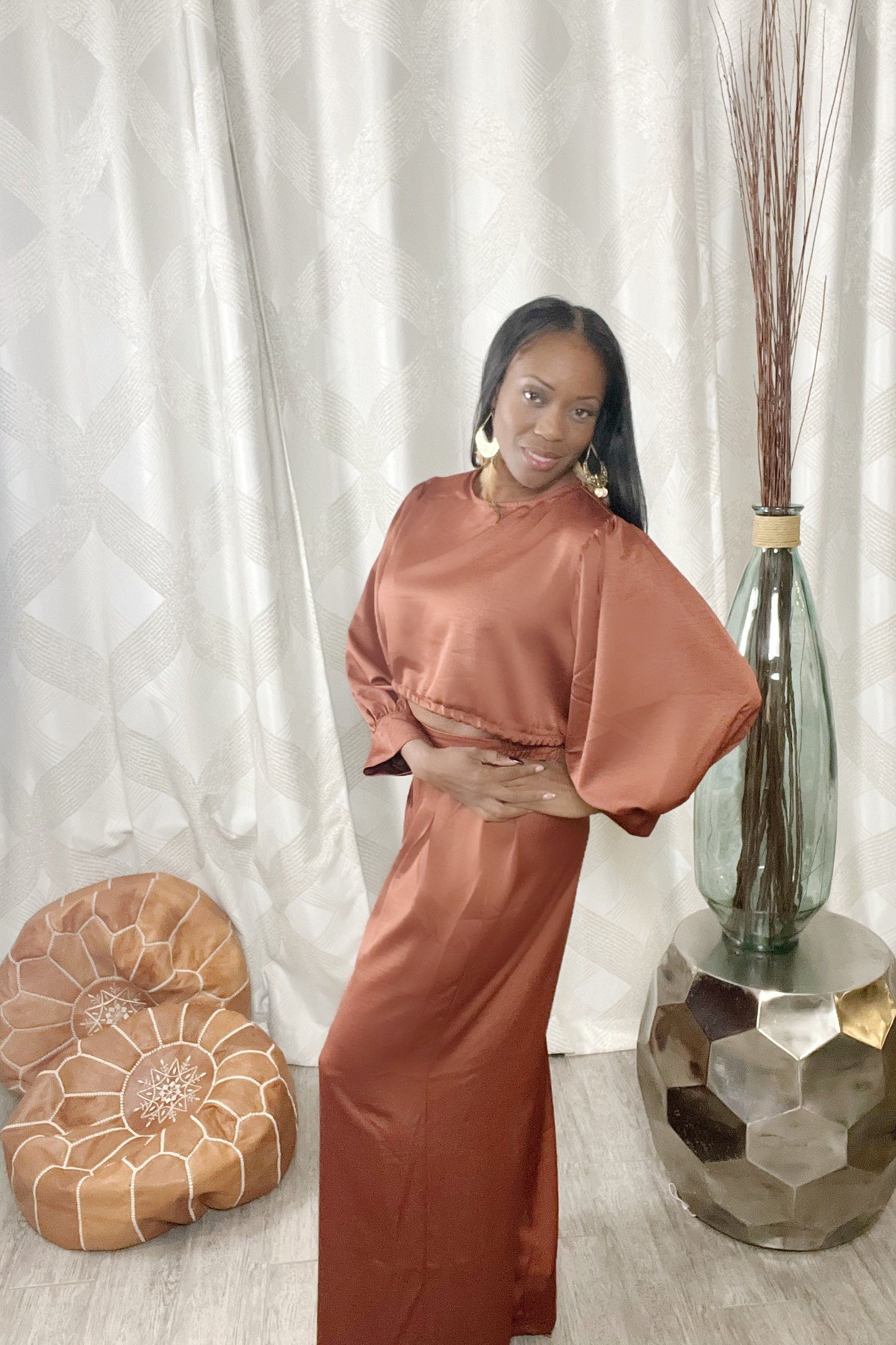 Posh Pleated Pants Set