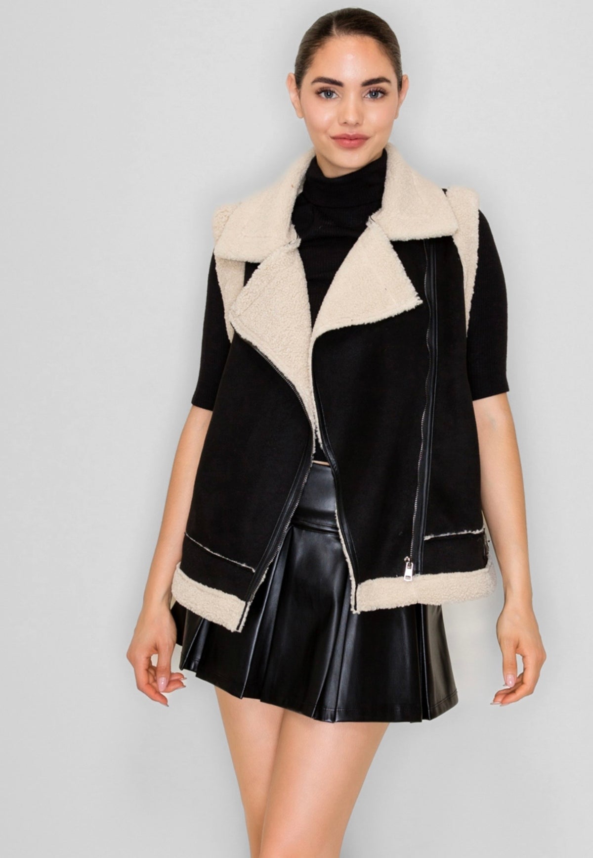 Fierce & Cozy Two-Tone Vest: Posh Adara