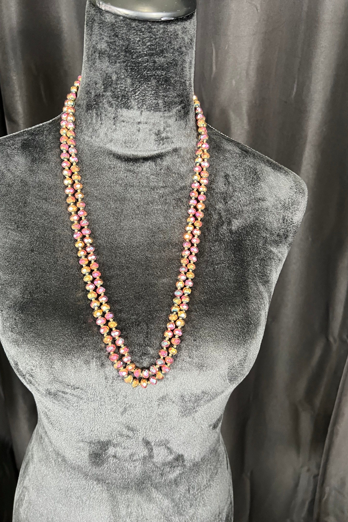 Necklace Multi Color (purple/Gold) Beads