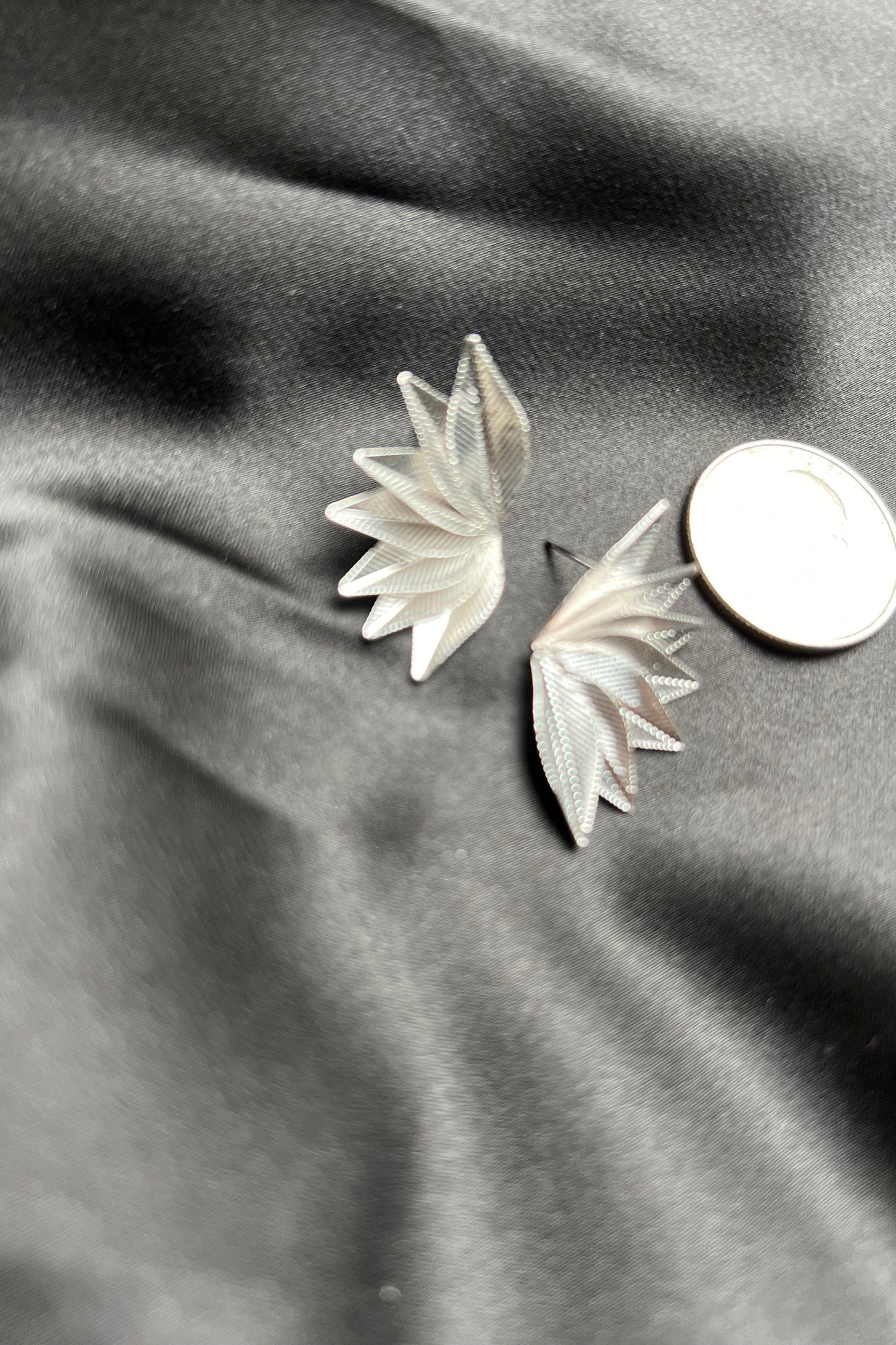 Silver Fans Fashion Earrings