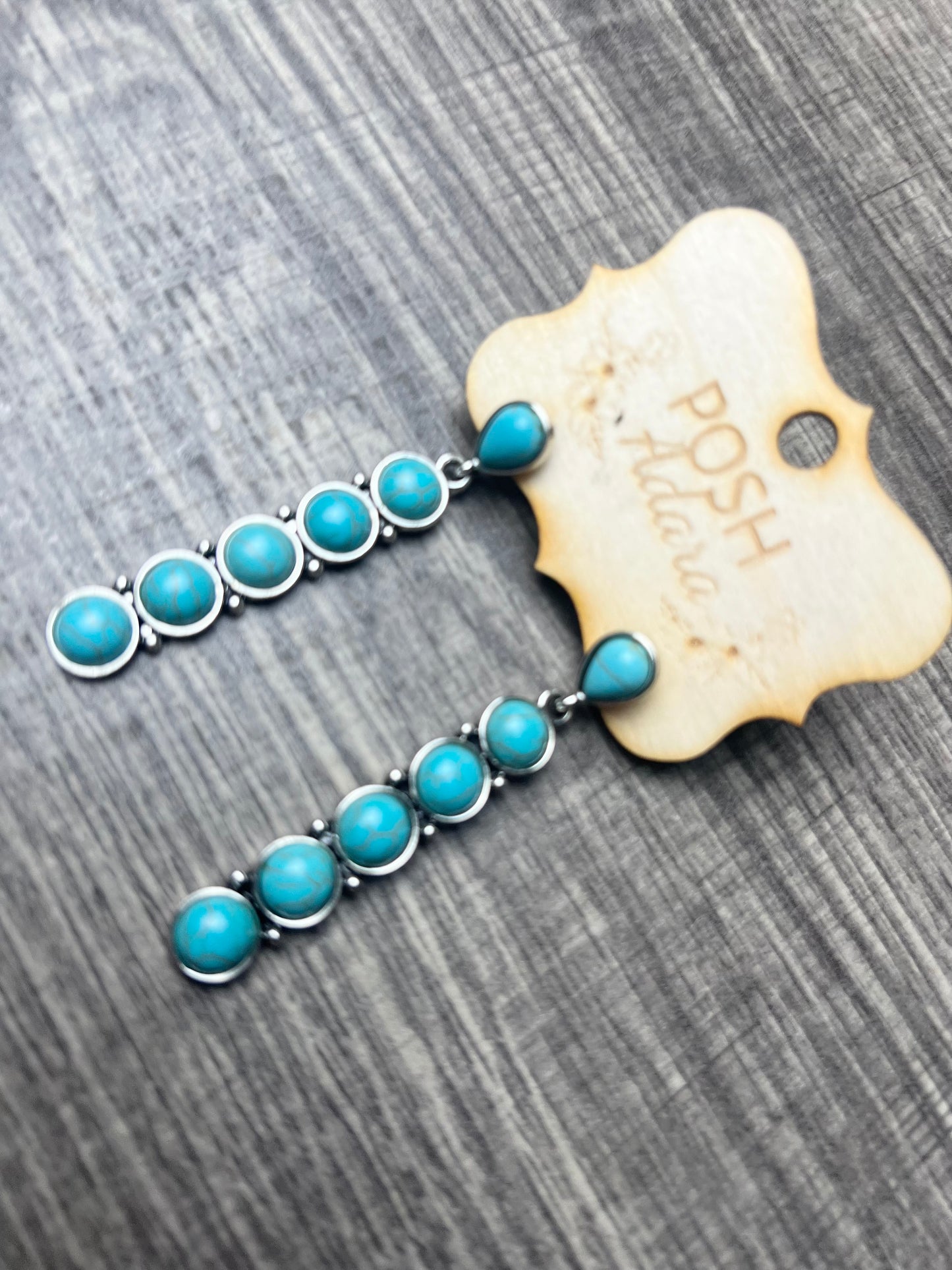 Turquoise Line Dangling Earrings