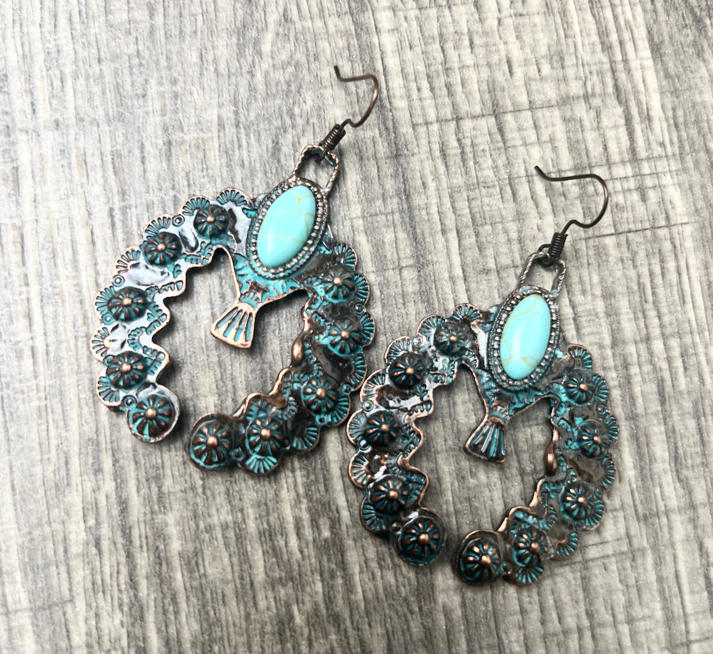 Horseshoe Hammered Brass Earrings