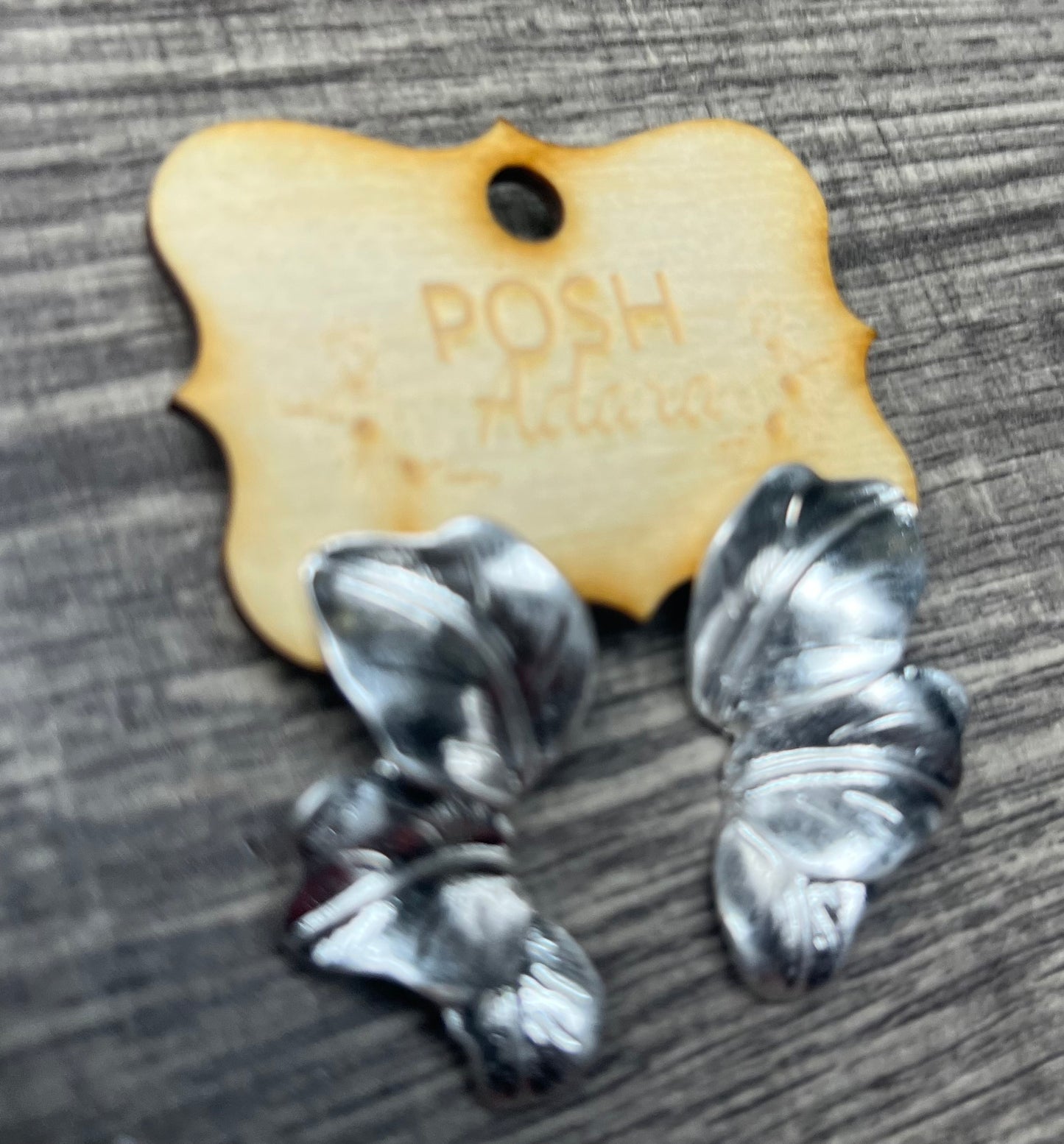 Silver Flower Halves Earrings