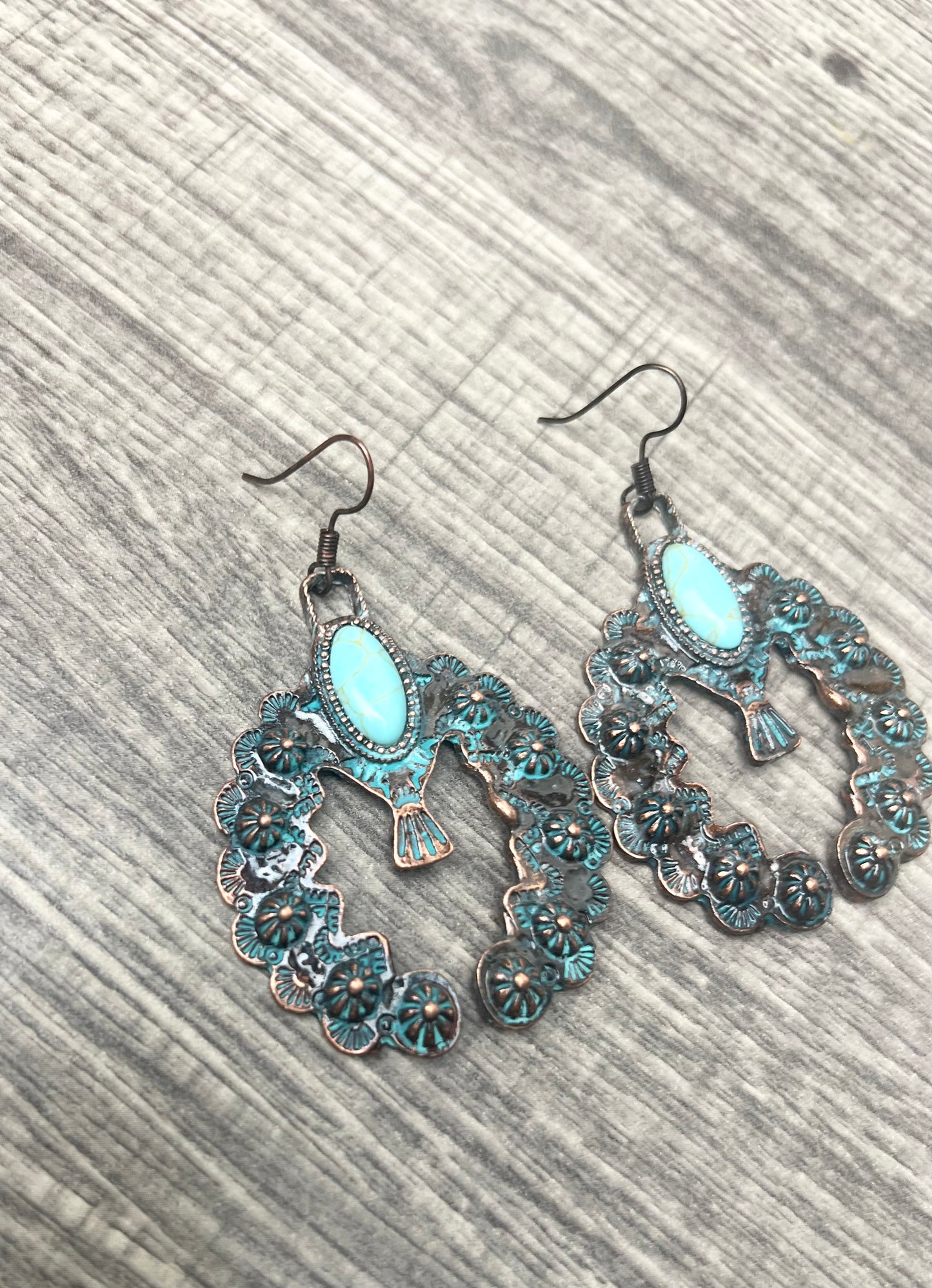 Horseshoe Hammered Brass Earrings