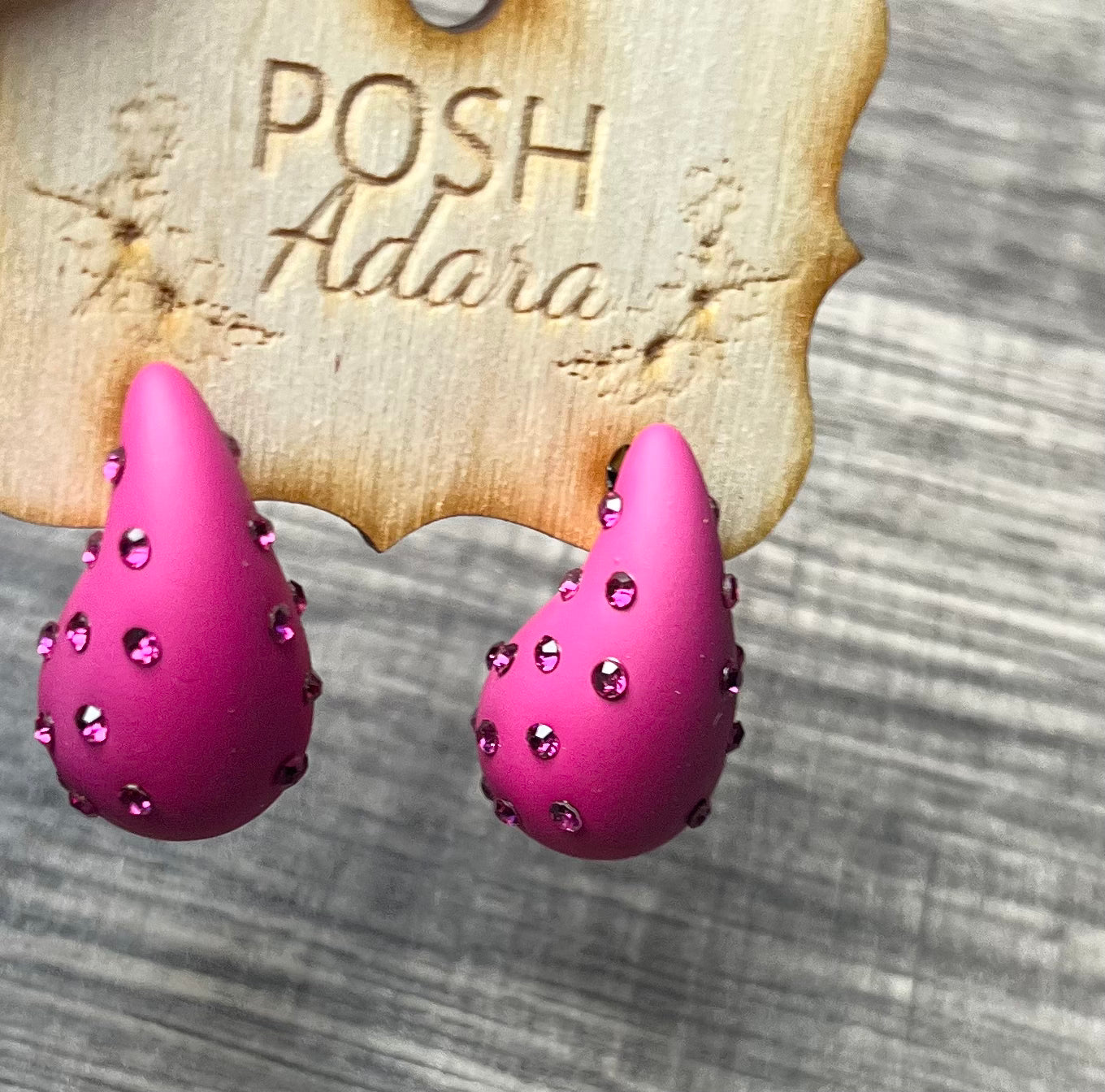 Hot Pink Teardrop Earrings