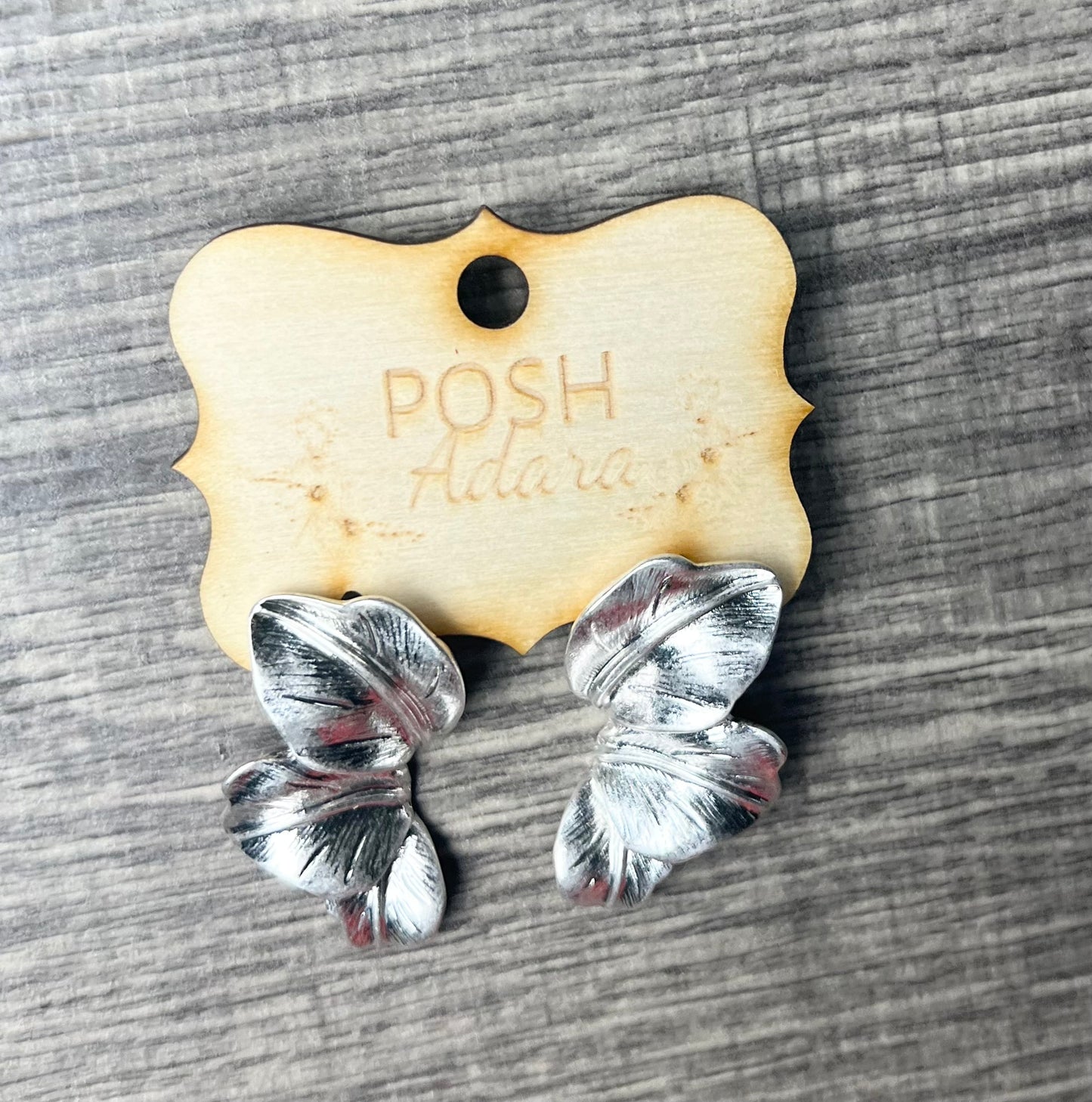 Silver Flower Halves Earrings
