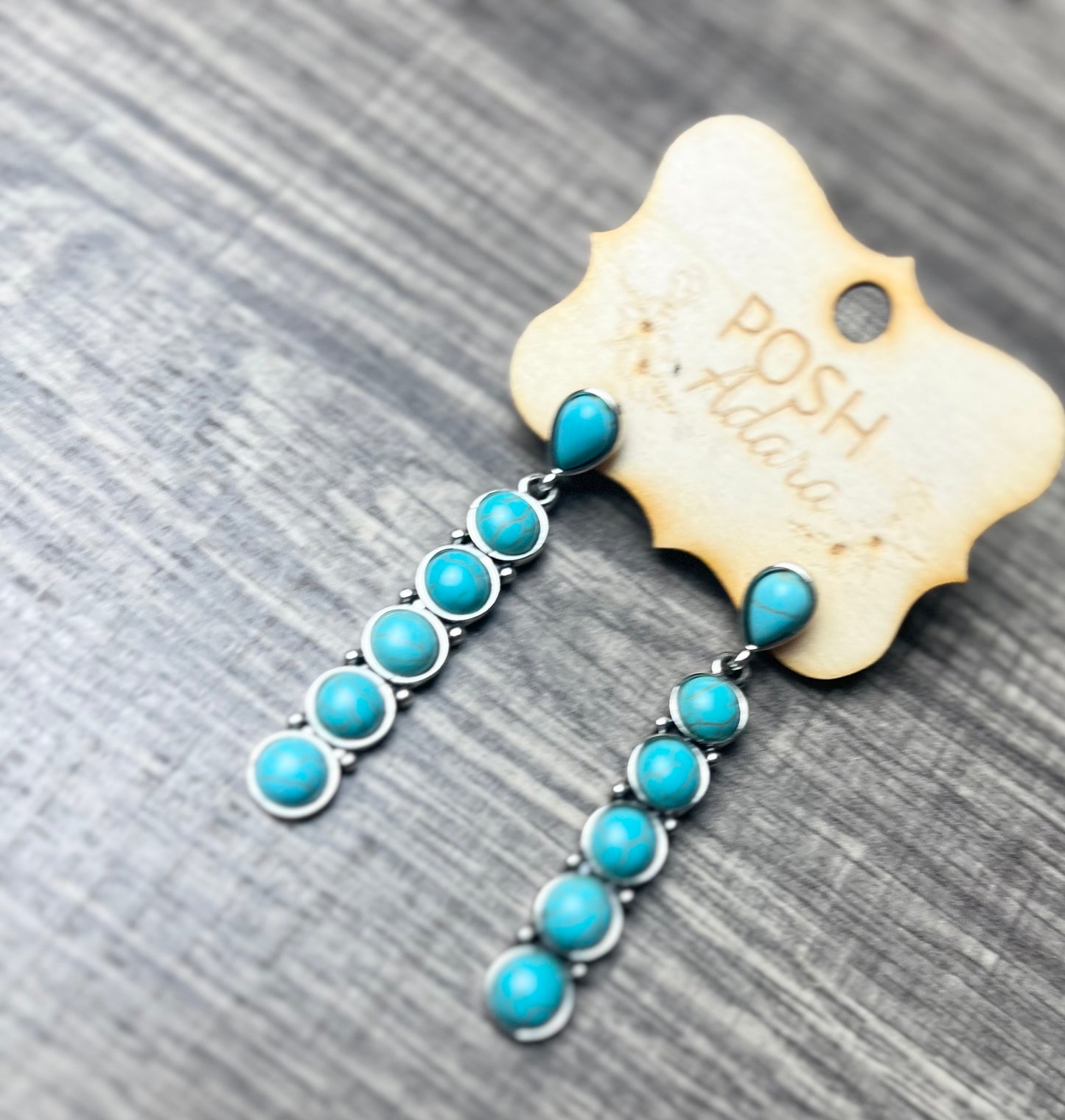 Turquoise Line Dangling Earrings