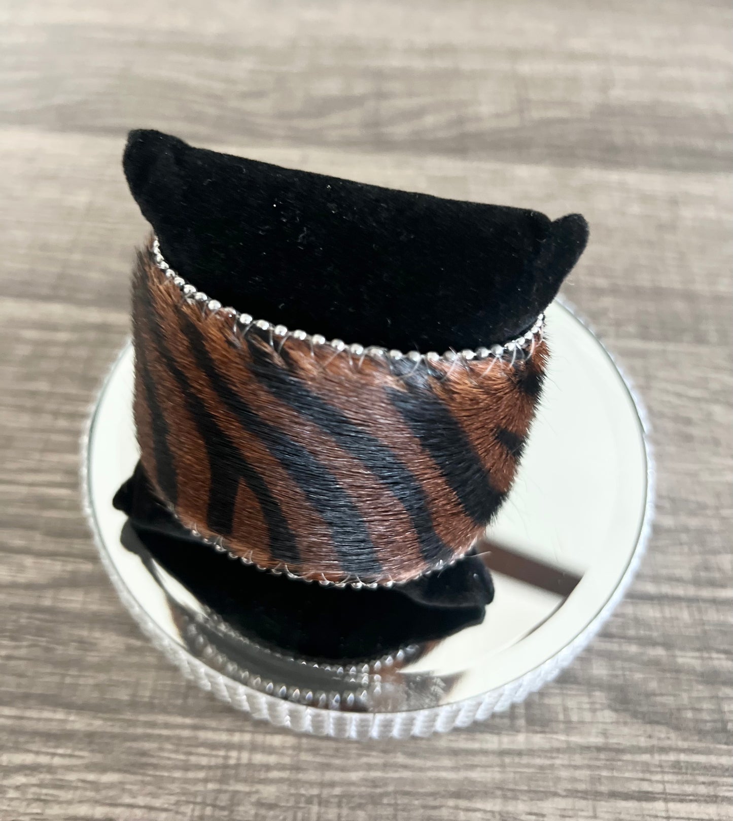 Brown Zebra Studded Bracelet