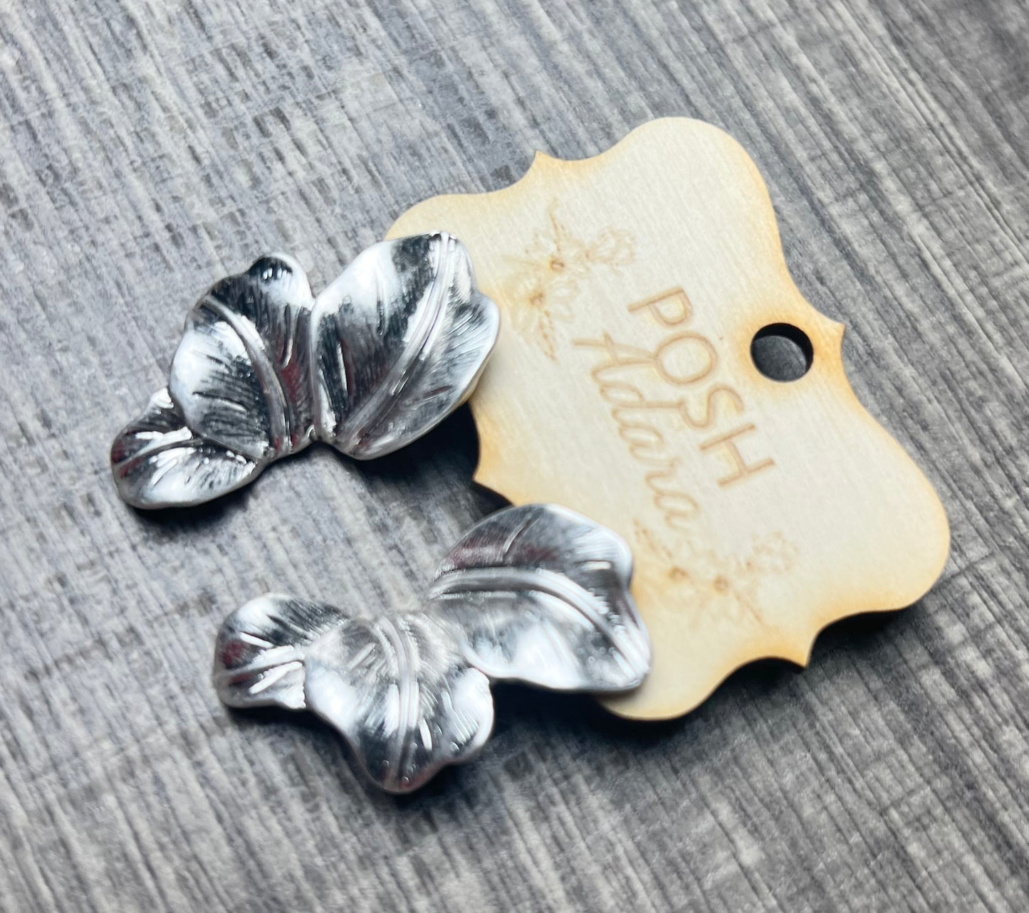 Silver Flower Halves Earrings