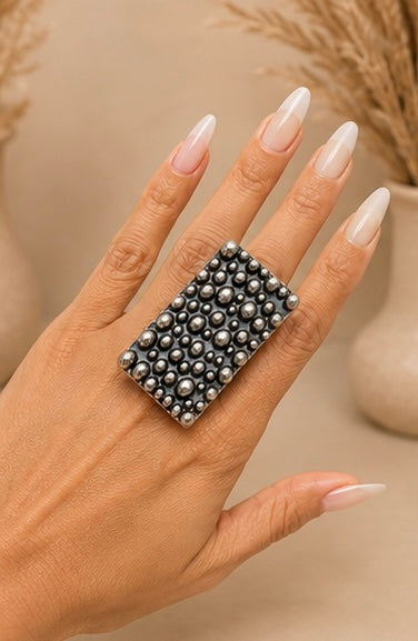 Black Studded Rings