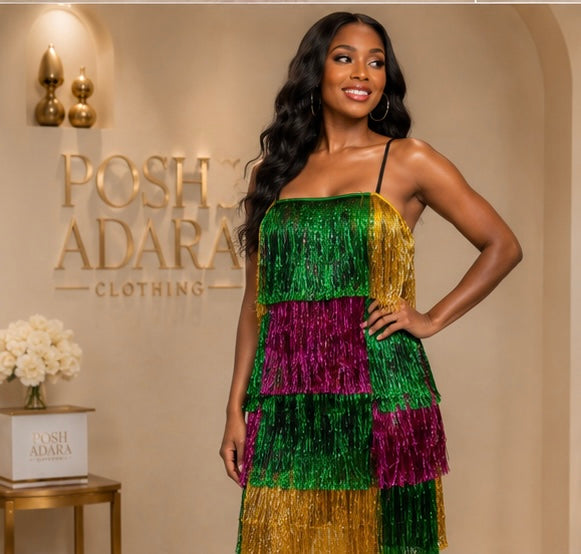 Mardi Gras Forever Tinsel & Shine Dress