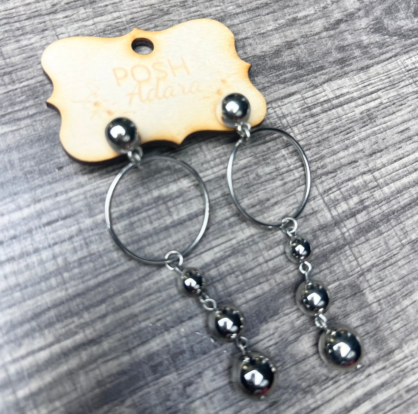 Dangling Silver & Circle Earrings