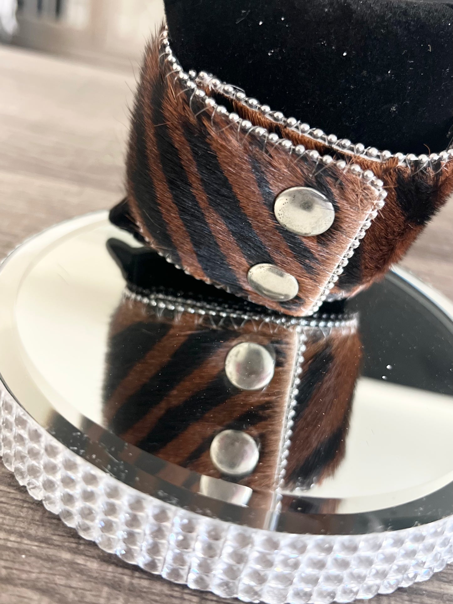 Brown Zebra Studded Bracelet