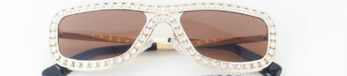 Crystal Rhinestone Wrap Around Sunglasses