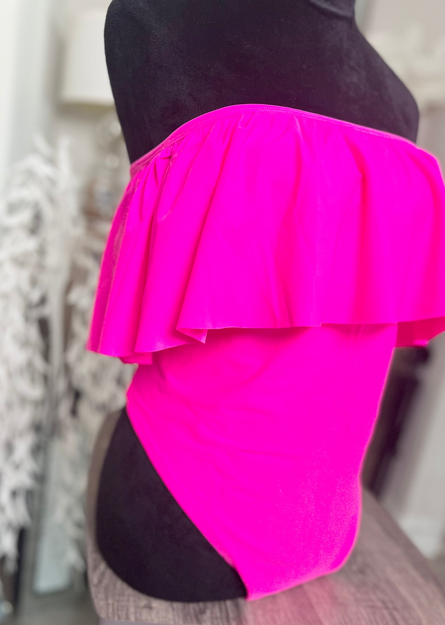 Hot Pink Hottie One Piece Swimsuit- PLUS