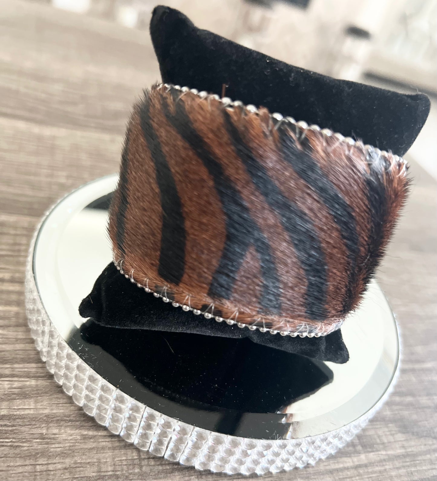 Brown Zebra Studded Bracelet