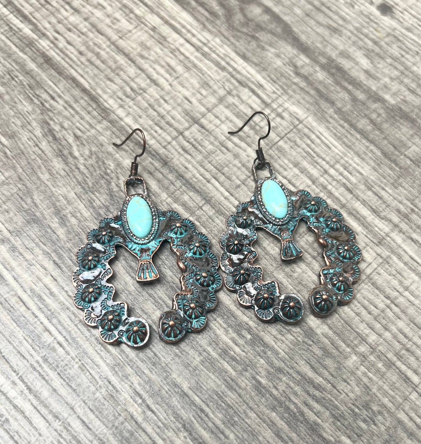 Horseshoe Hammered Brass Earrings