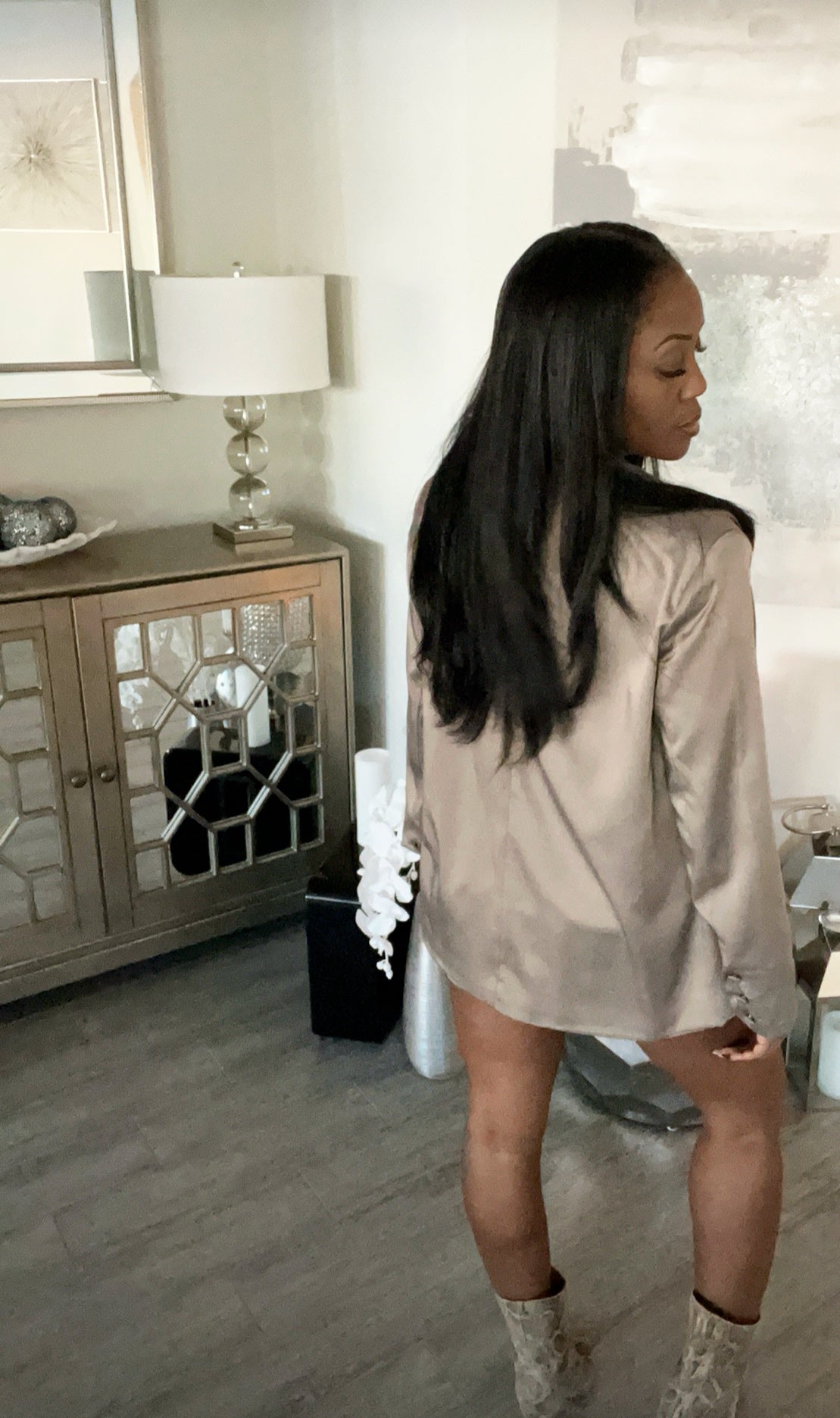 Mocha Satin Shorts Set