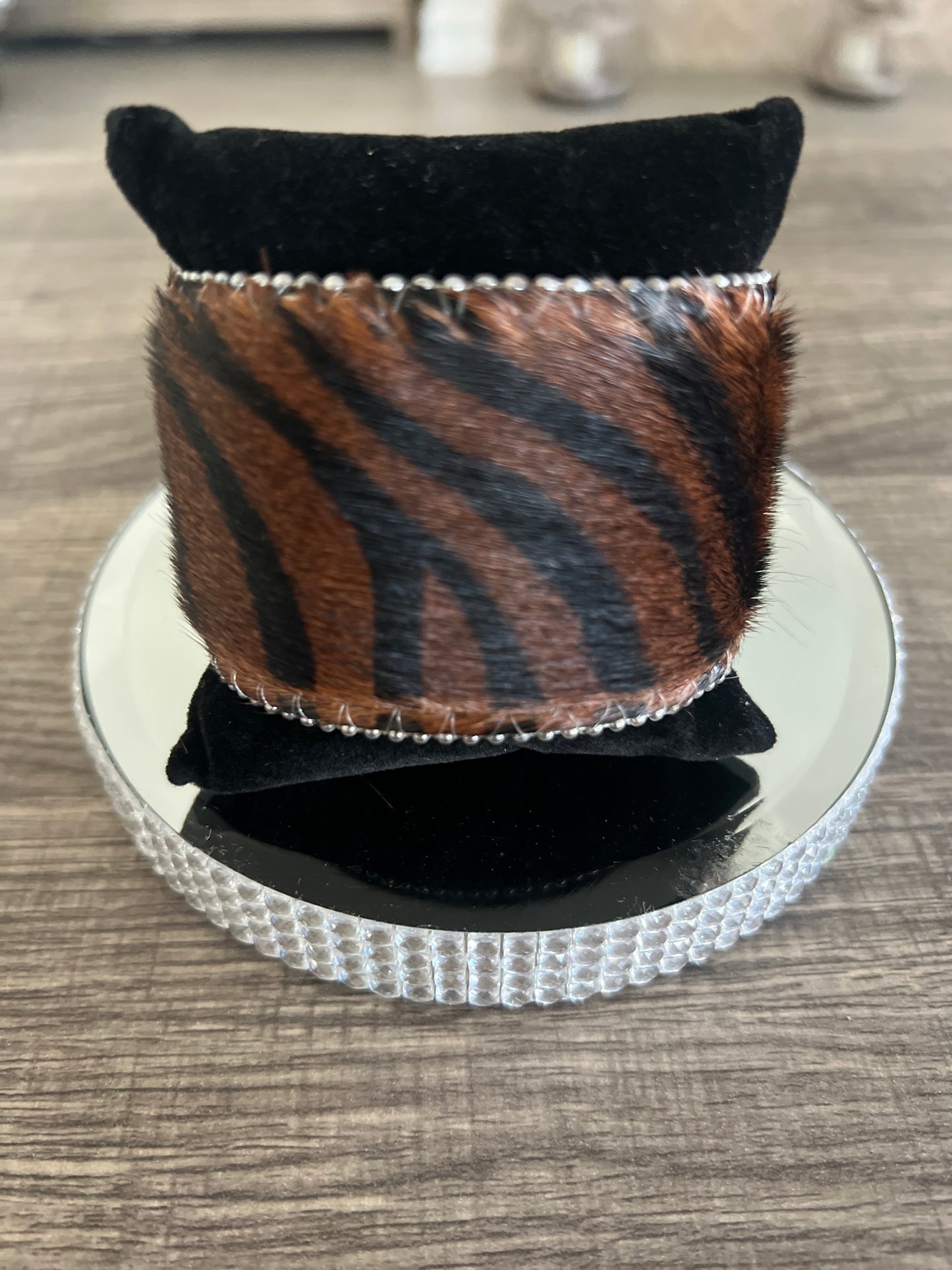 Brown Zebra Studded Bracelet