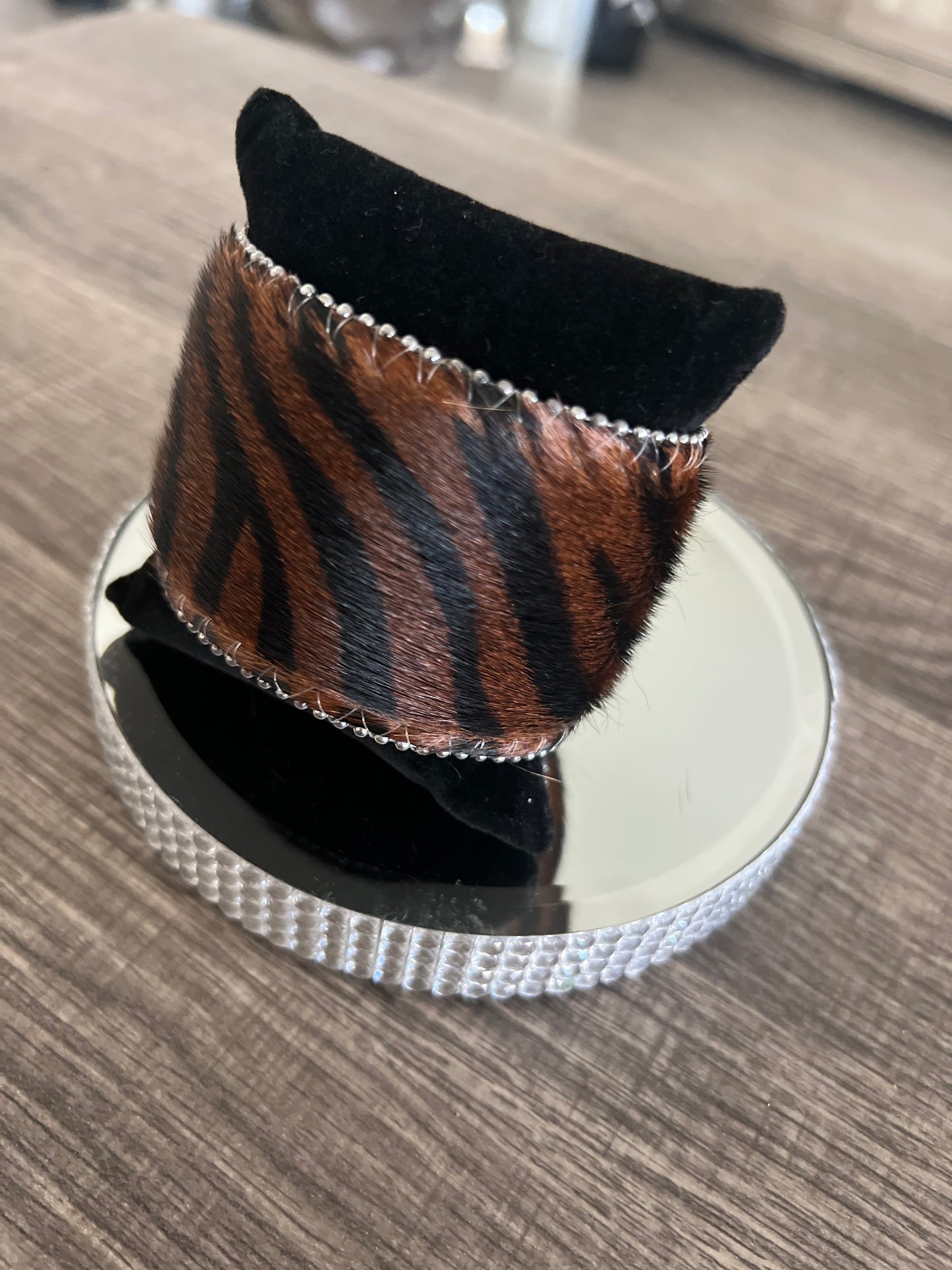 Brown Zebra Studded Bracelet