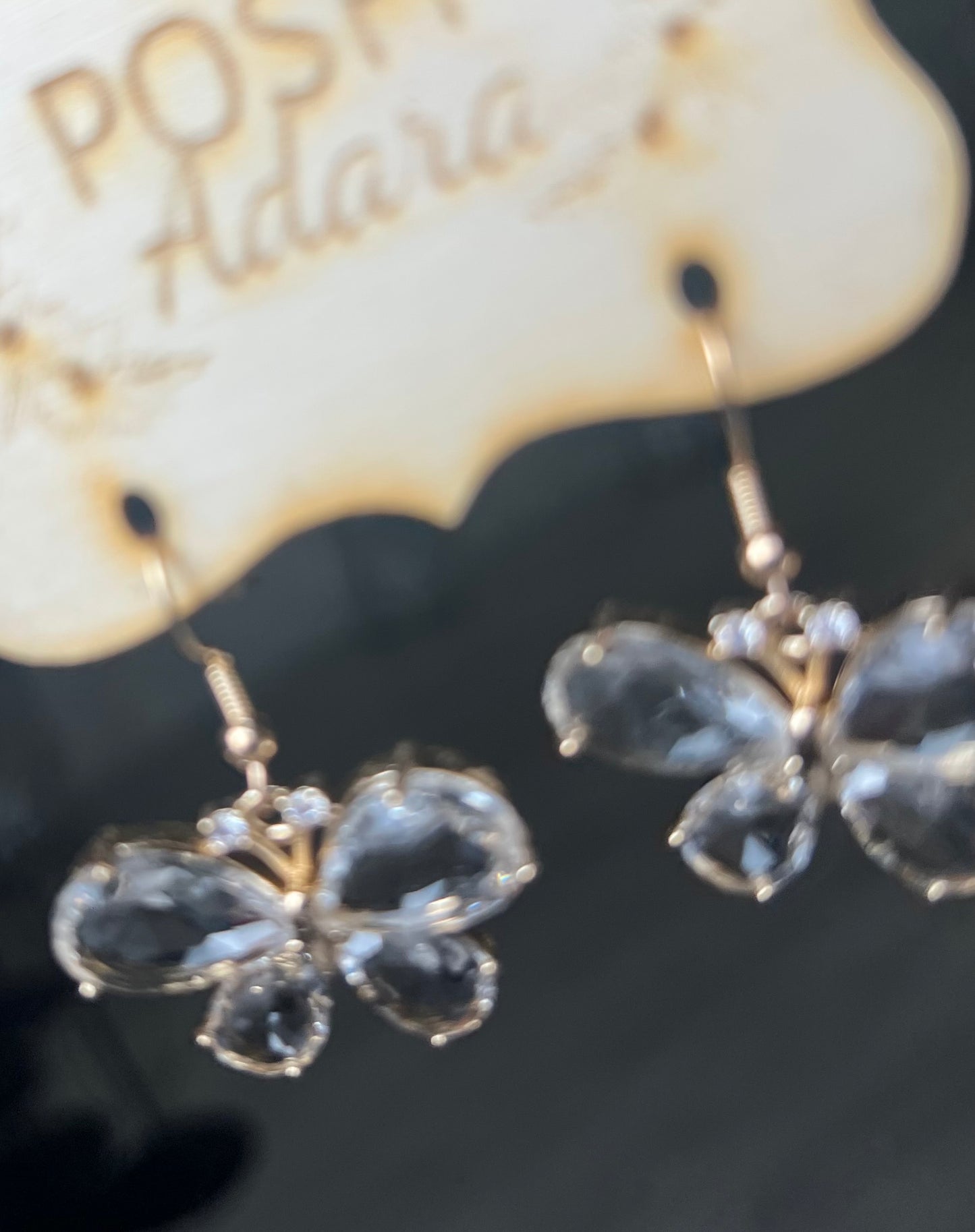 CLEAR BUTTERFLY EARRINGS