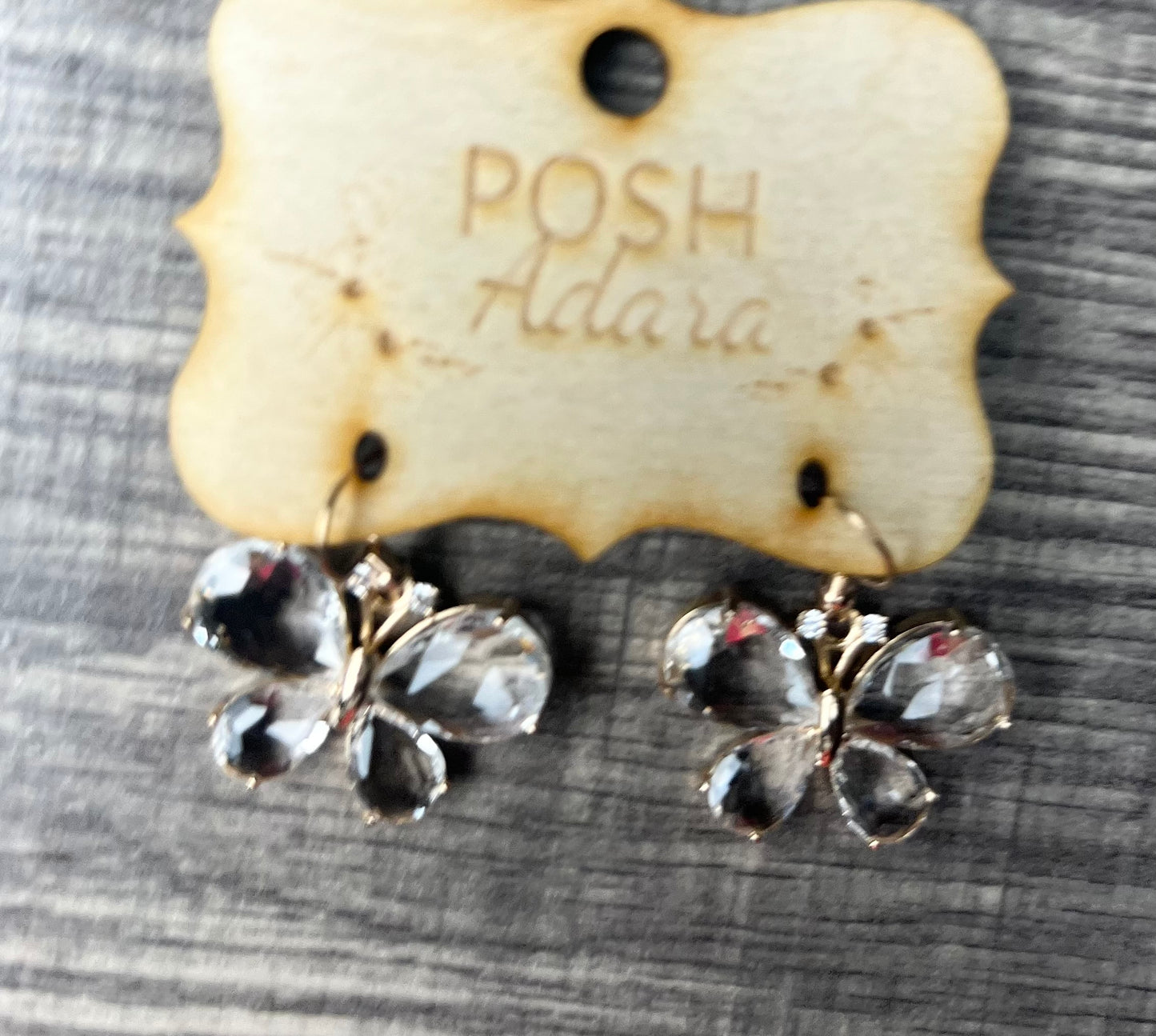 CLEAR BUTTERFLY EARRINGS