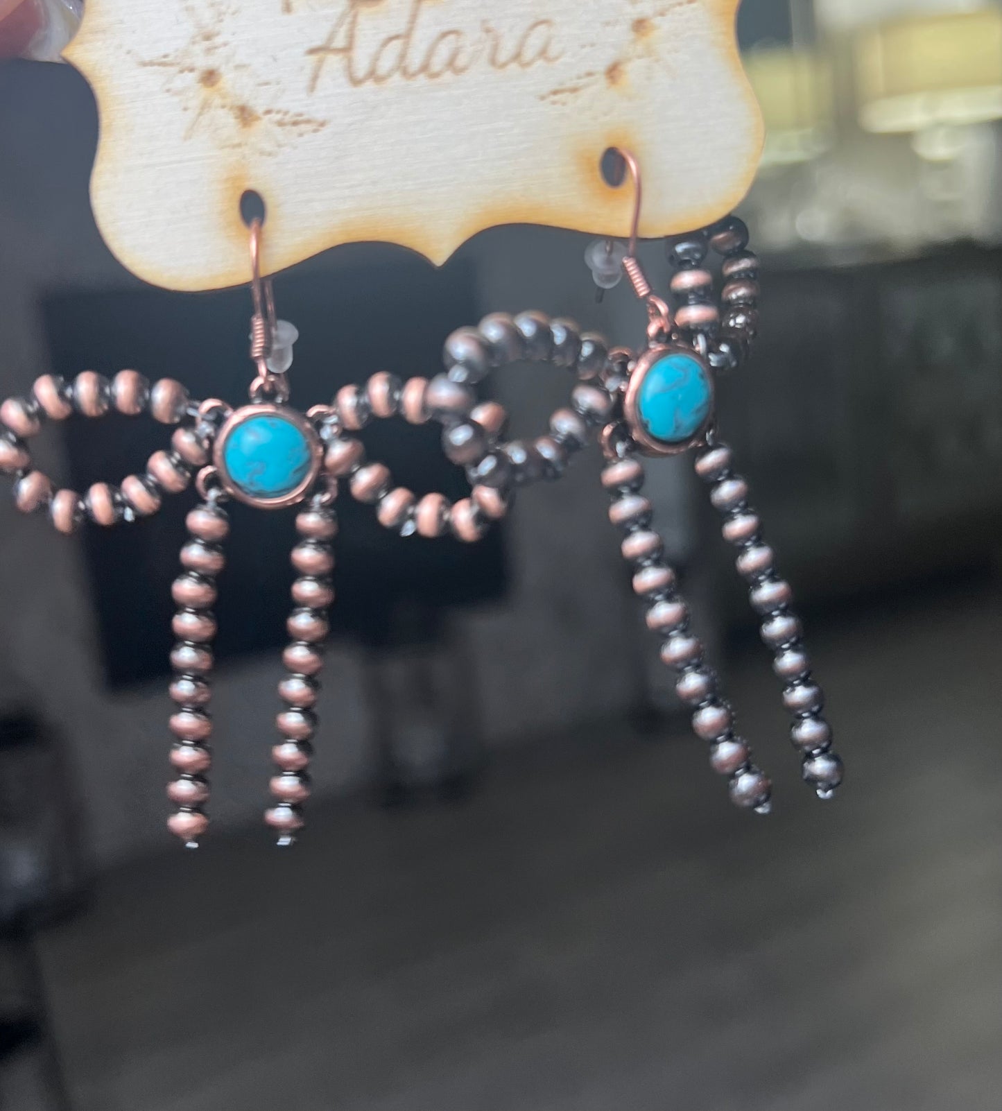 BOWS IN COPPER EARRINGS