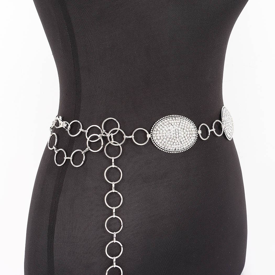 All Glam Rhinestone Chain Belt