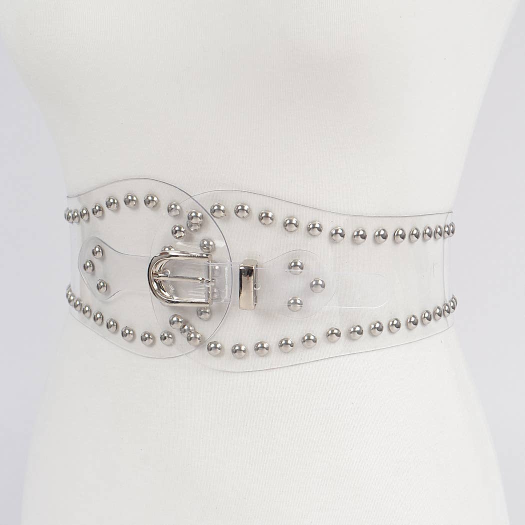 Studded Transparent Waist Belt