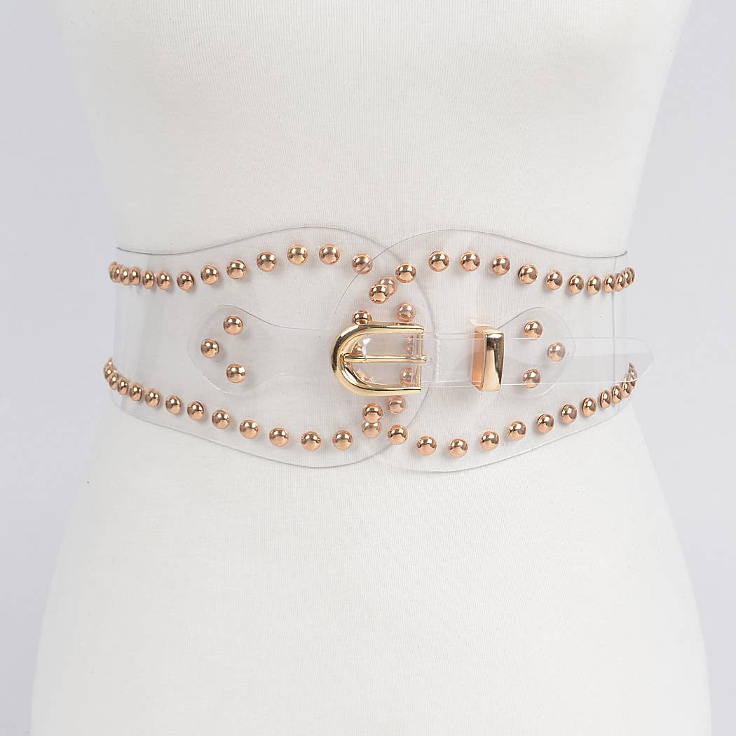 Studded Transparent Waist Belt