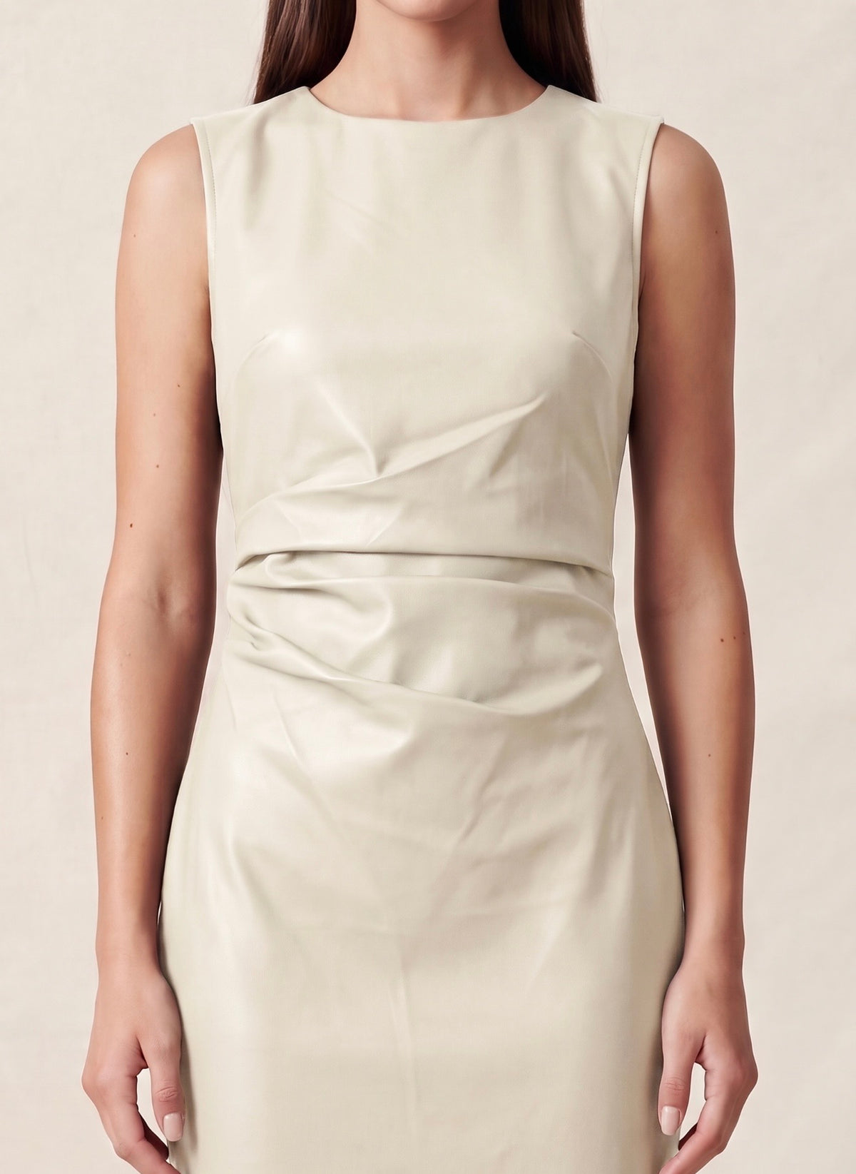 Ice Queen Ivory Vegan Leather Dress: Posh Adara