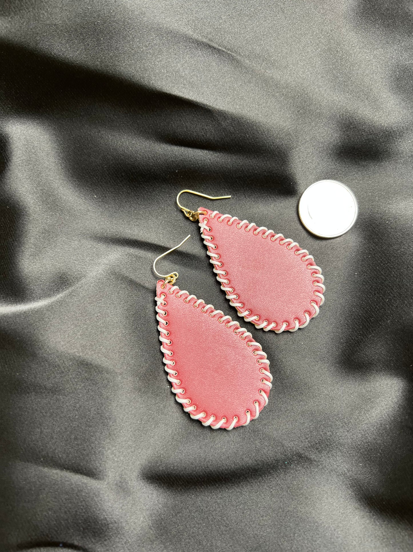 Maroon Braided Teardrop Earrings