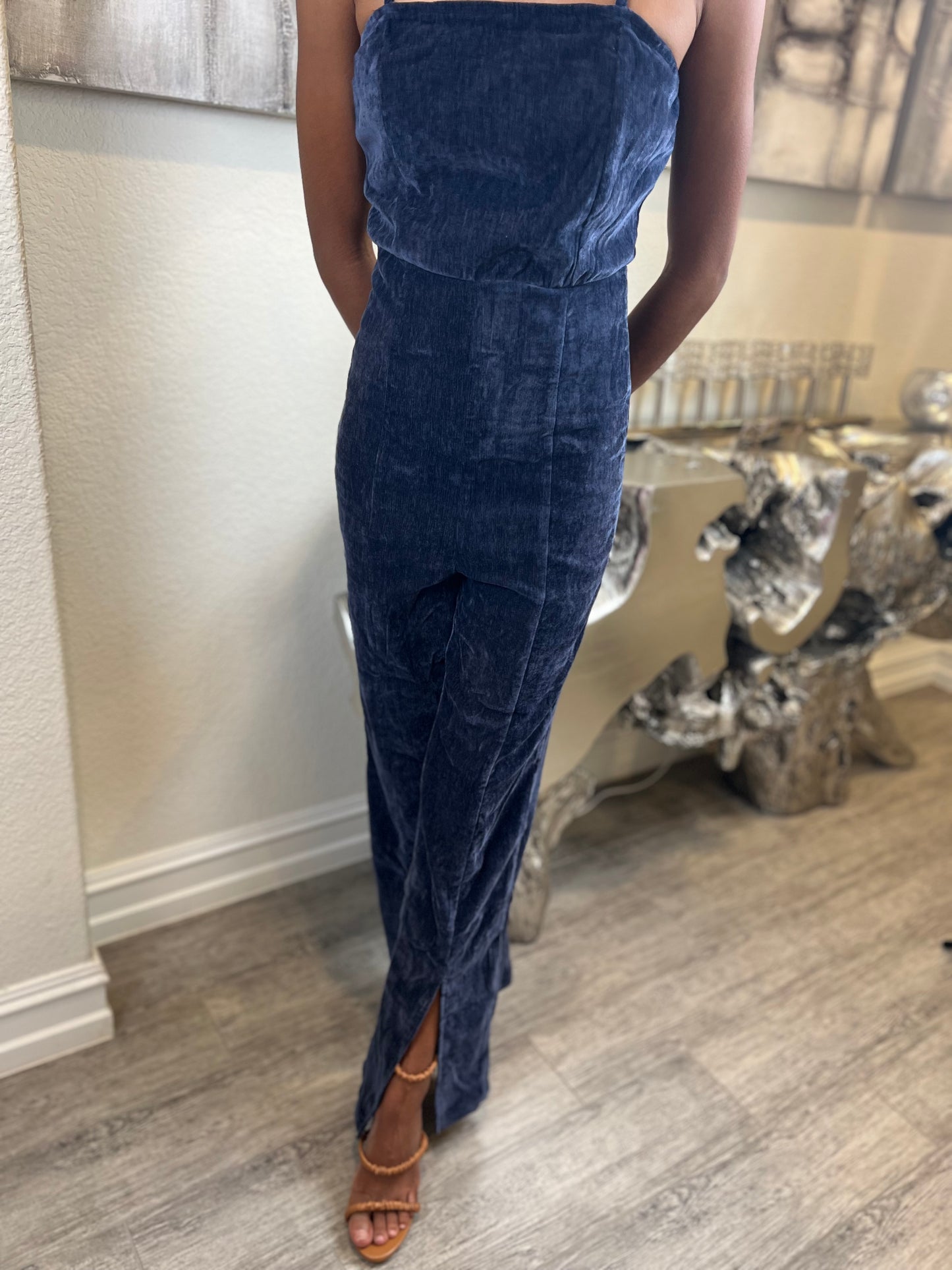 Navy Velveteen jumpsuit