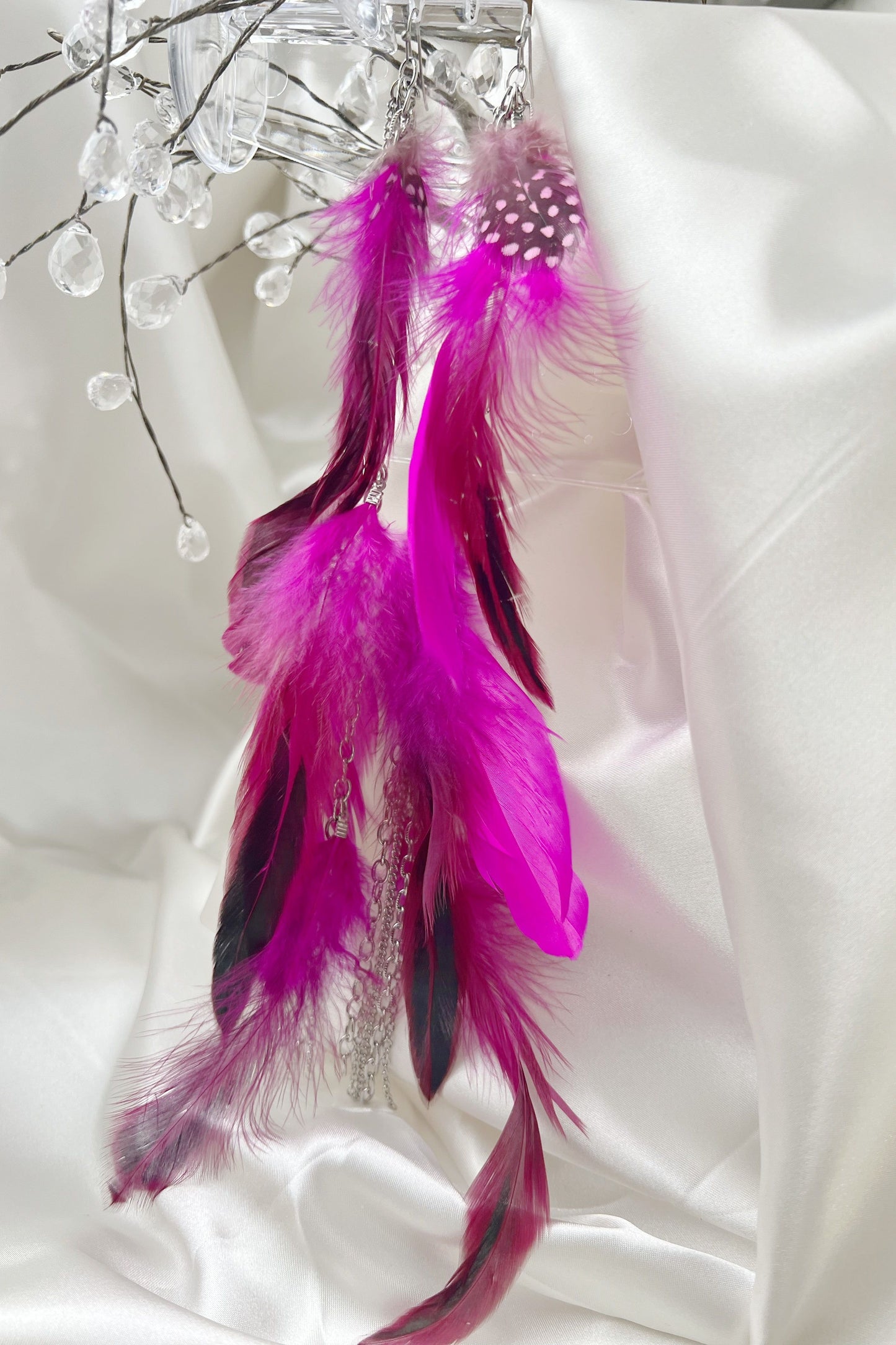 Flowing Feathers & Chains Earring Collection