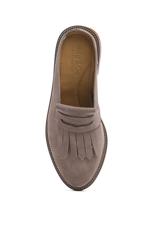 LENA Suede Walking Loafer Mules