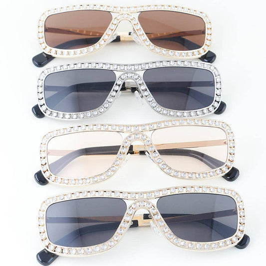 Crystal Rhinestone Wrap Around Sunglasses