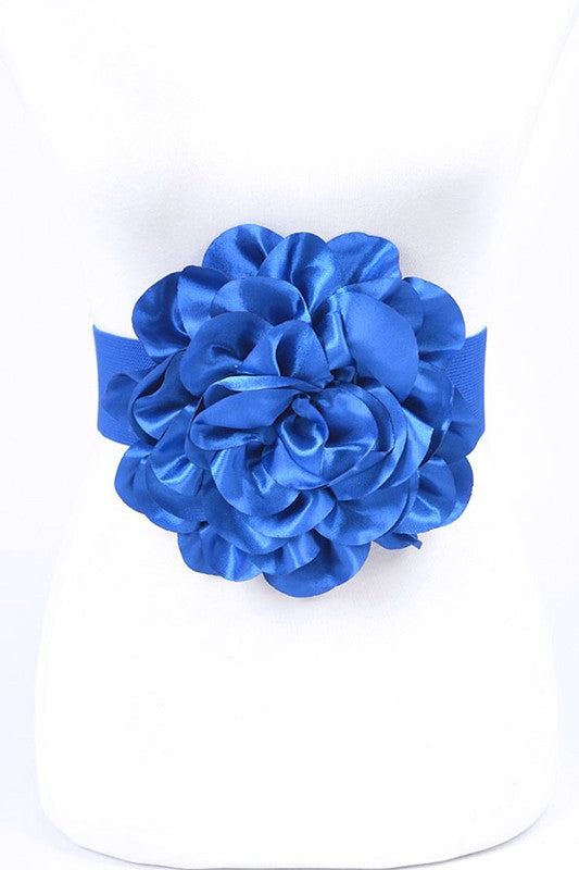 Oversize Satin Flower Elastic Belt