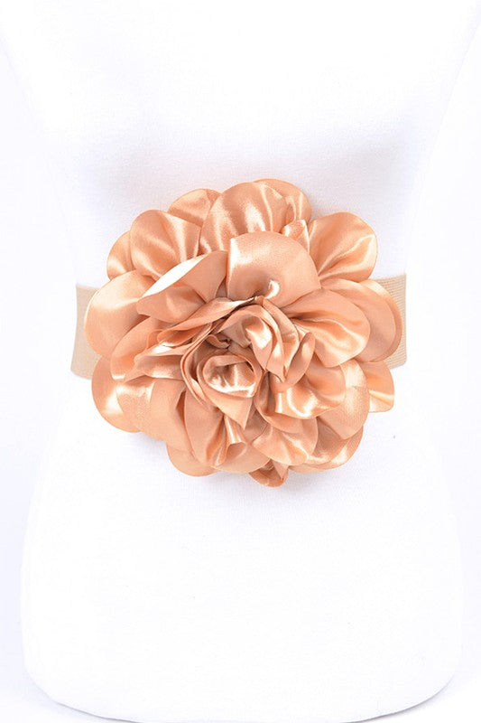 Oversize Satin Flower Elastic Belt