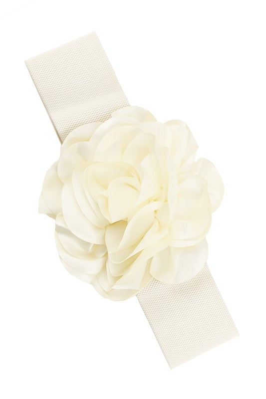 Chiffon Big Flower Charm Elastic Belt