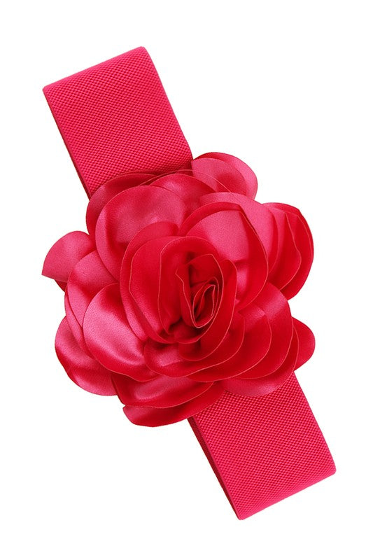 Chiffon Big Flower Charm Elastic Belt