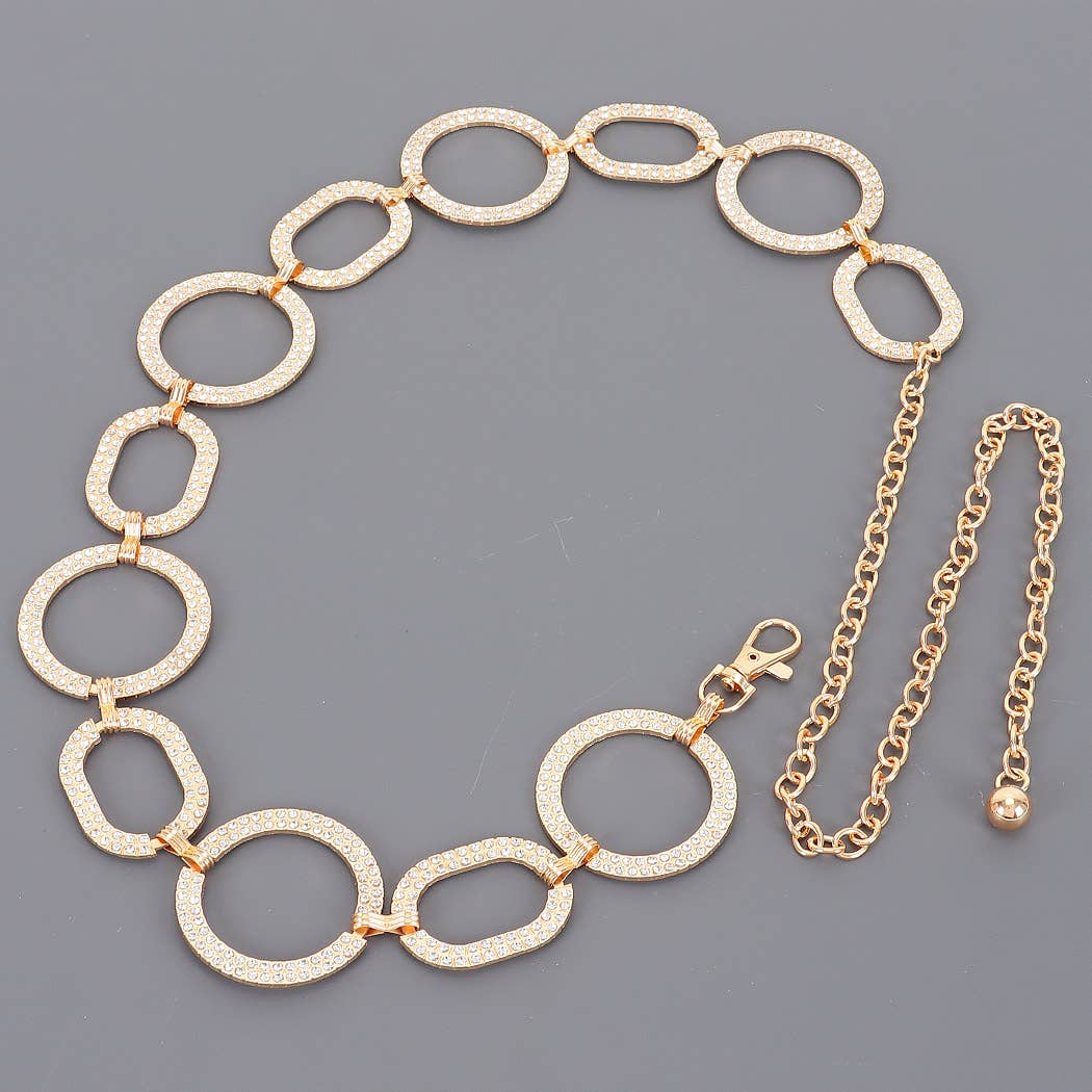 Hoops & Loops Rhinestone Chain Belt