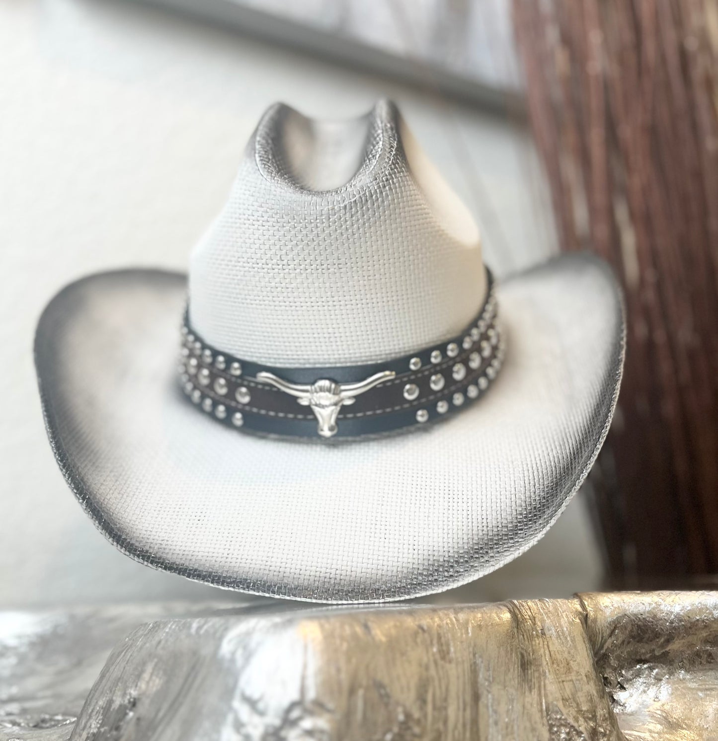 Two-Tone Straw Hat w/Band