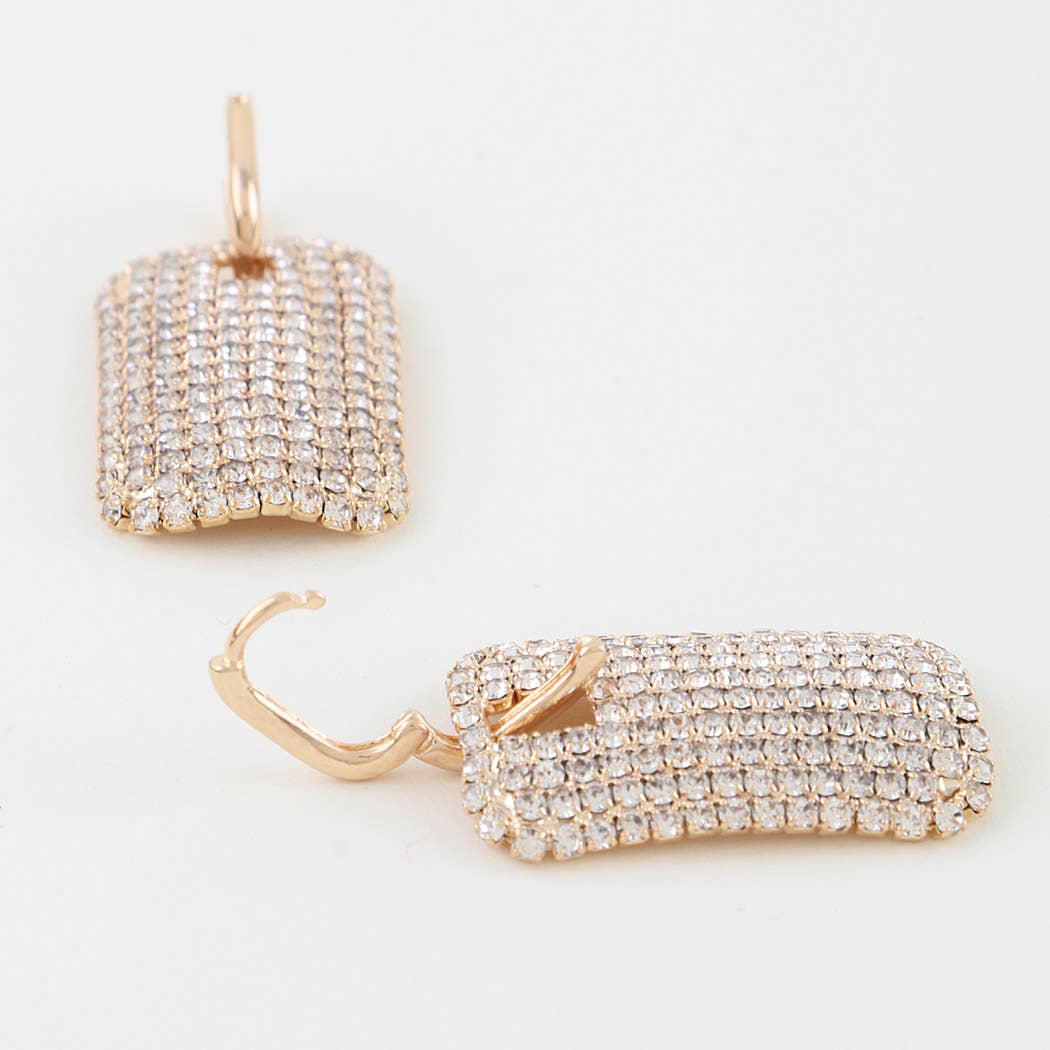 Bejeweled Frame Drop Earrings