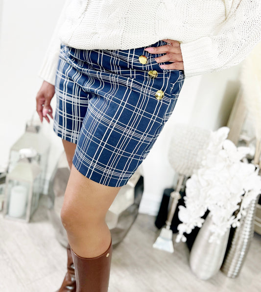 Plaid Sailor Shorts-PLUS