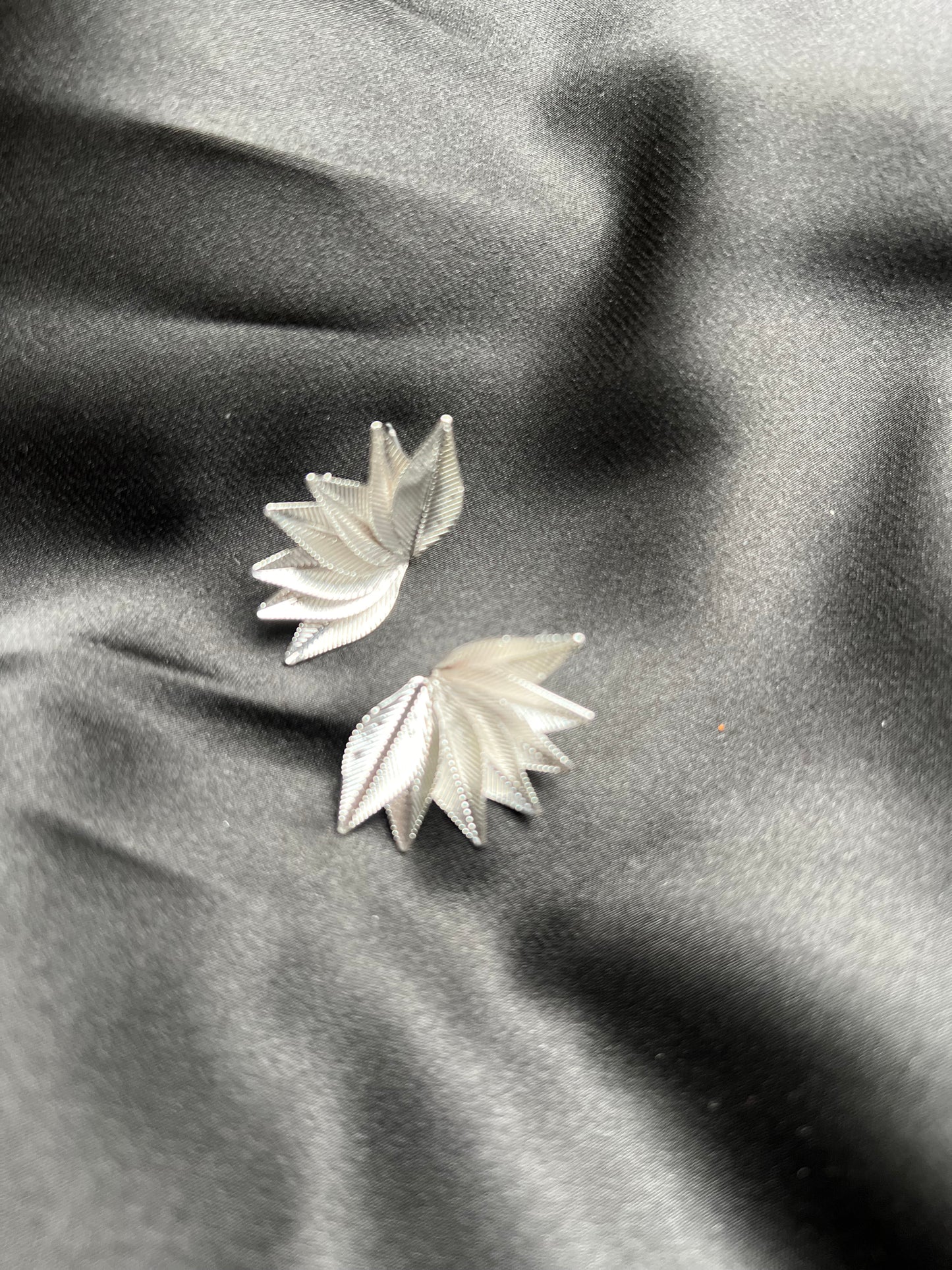 Silver Fans Fashion Earrings